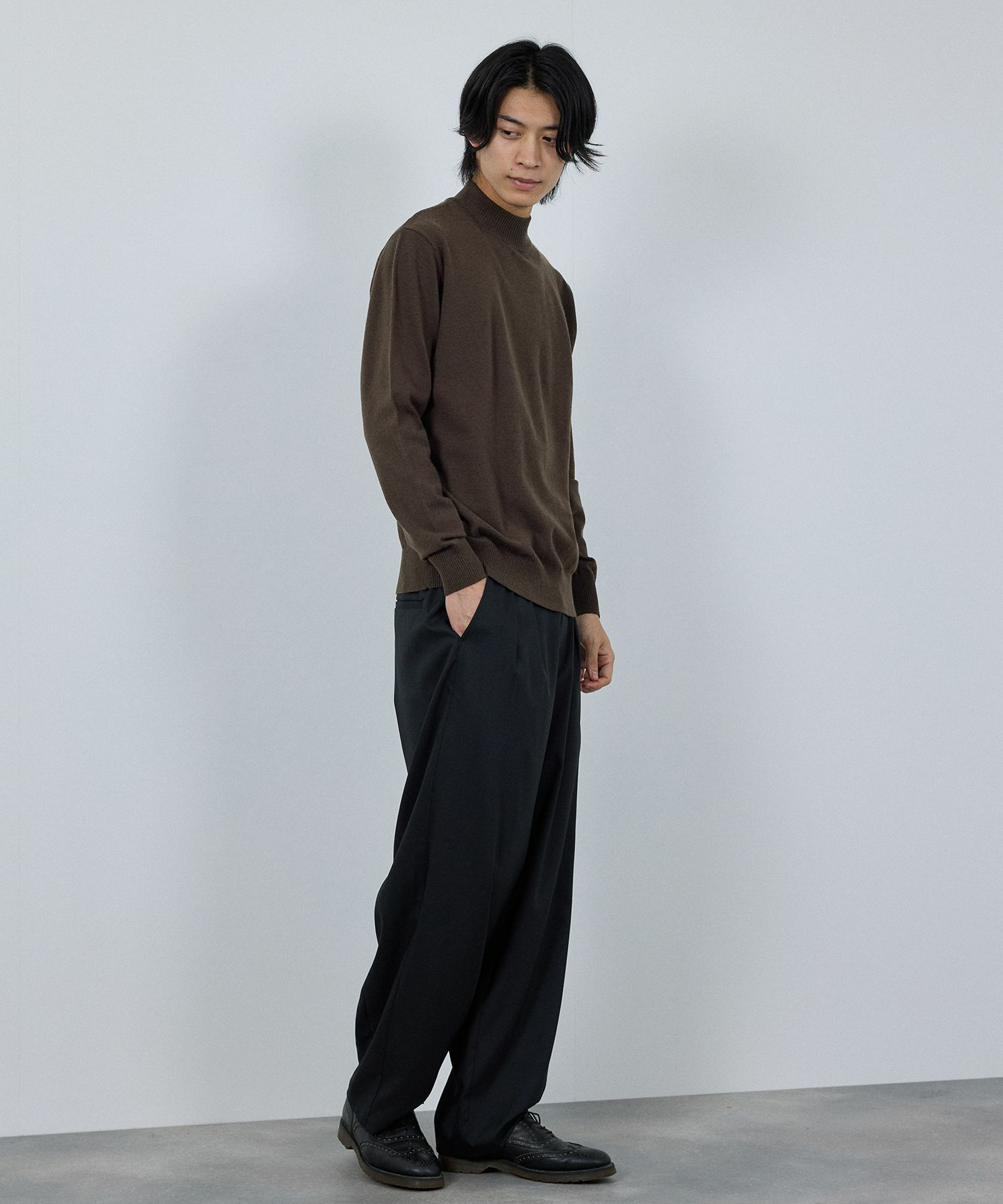 [期間限定価格]NAVY 素肌ニット ハイネック メンズ