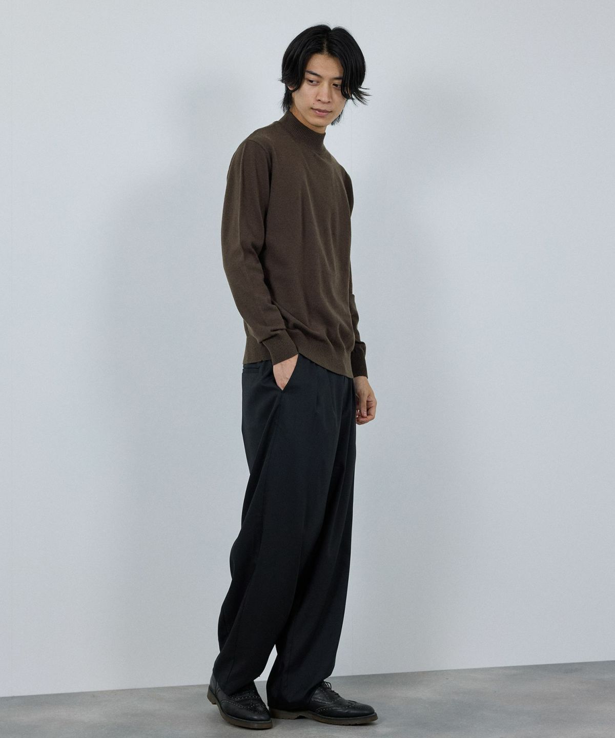 [期間限定価格]NAVY 素肌ニット ハイネック メンズ