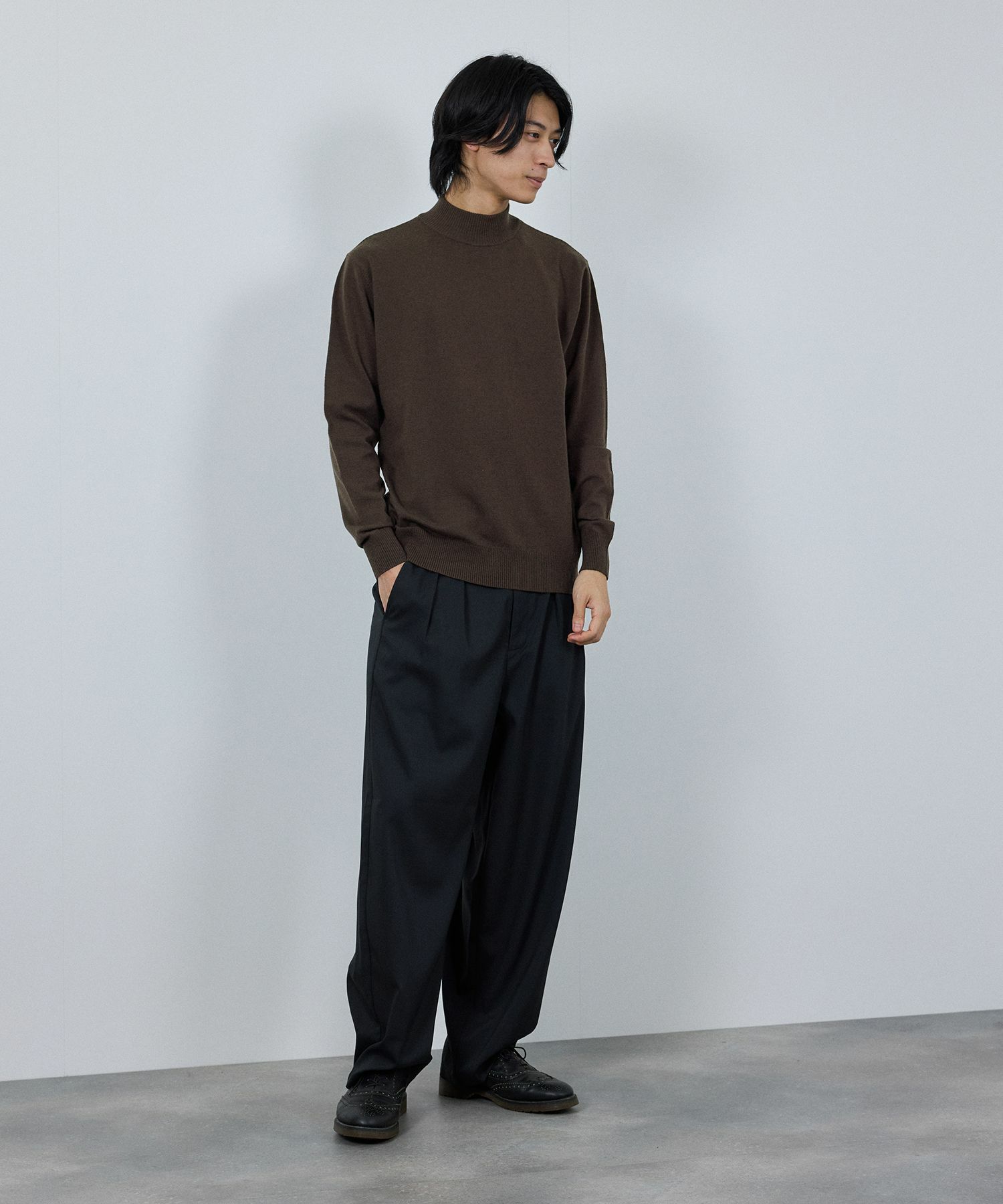 [期間限定価格]NAVY 素肌ニット ハイネック メンズ