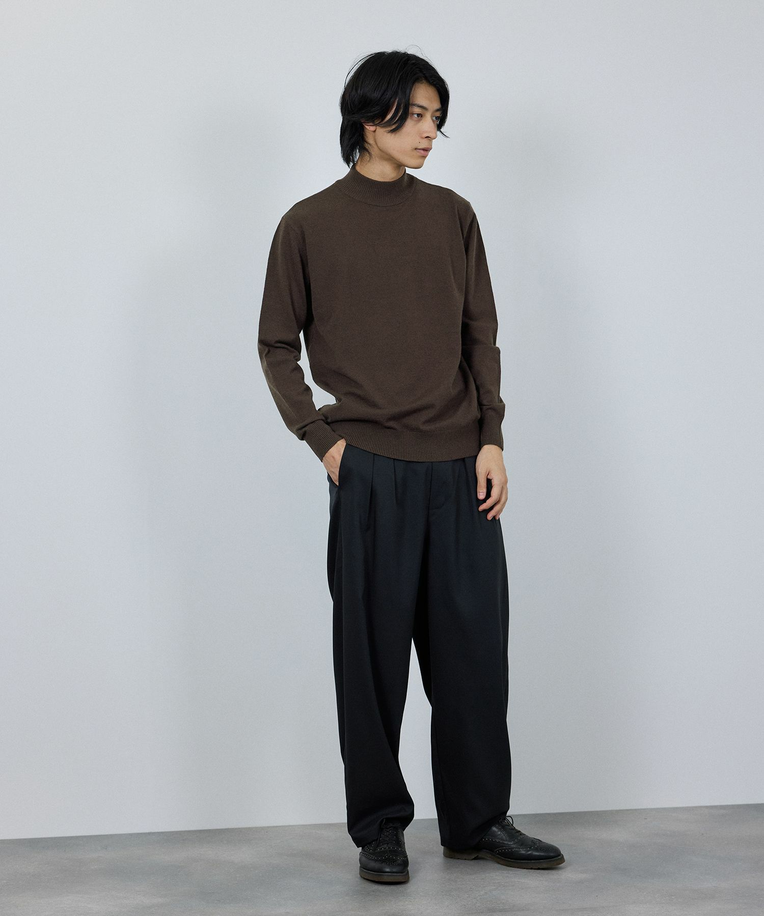 NAVY  素肌ニット ハイネック メンズ商品画像-9