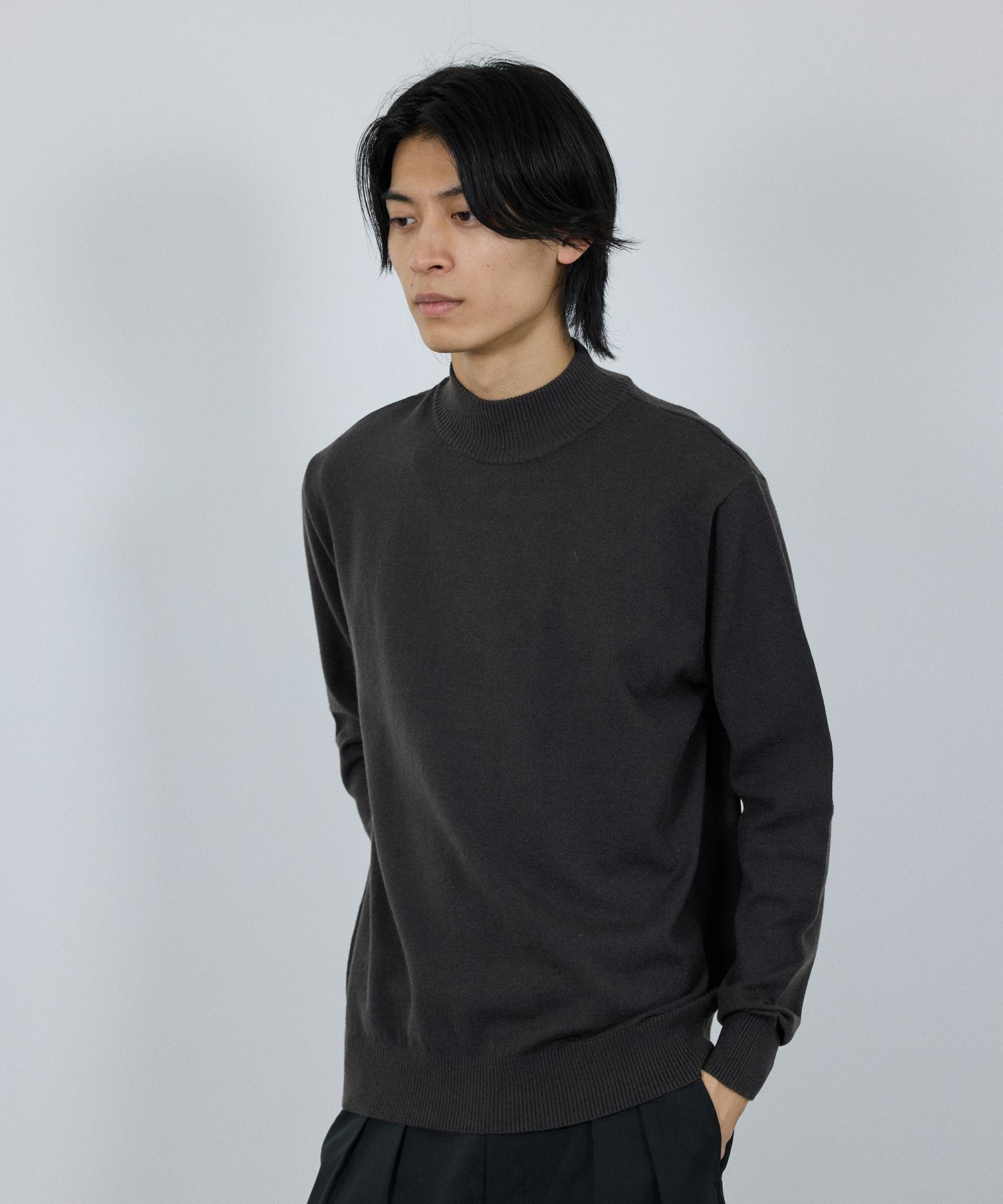 [期間限定価格]NAVY 素肌ニット ハイネック メンズ