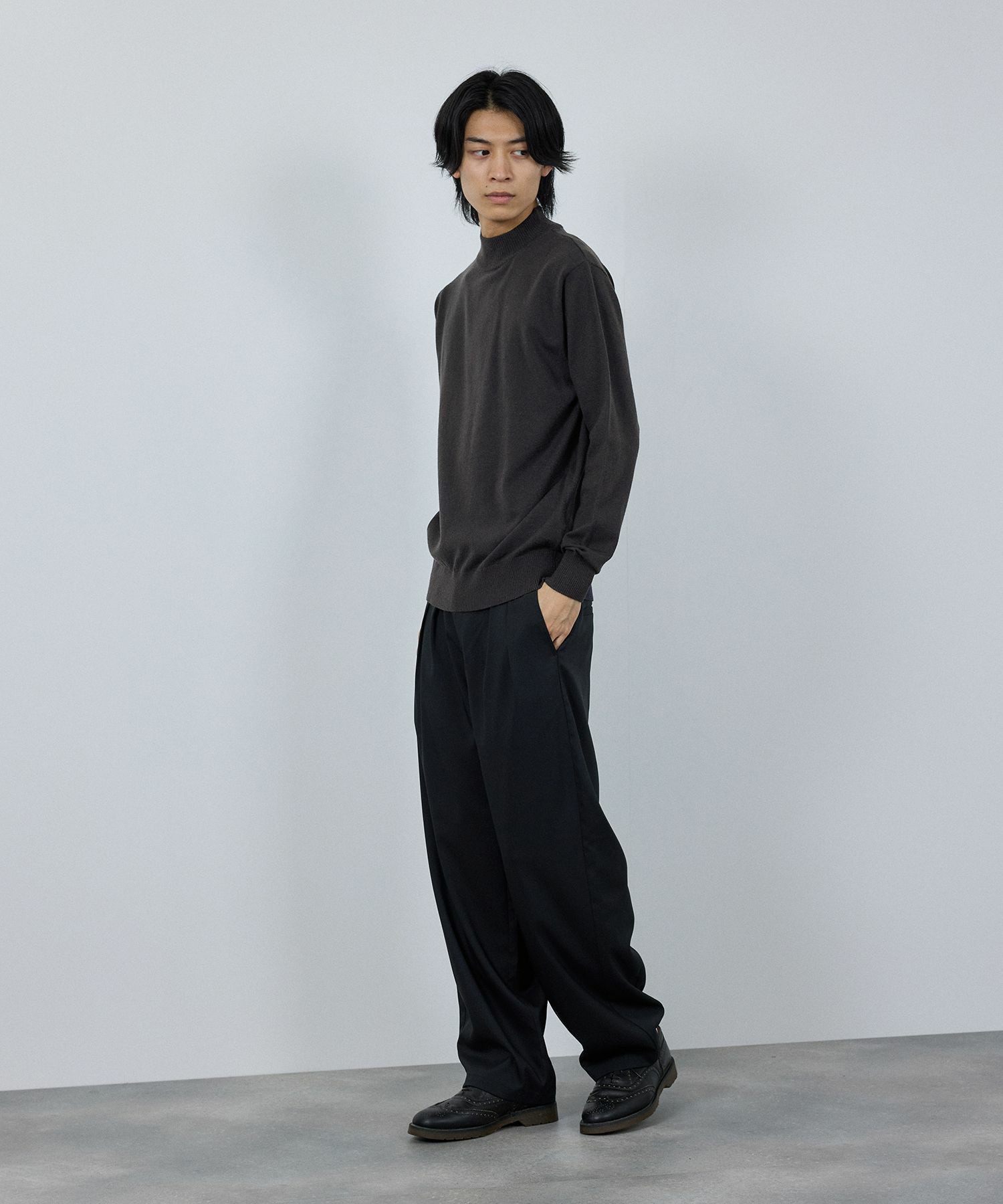 [期間限定価格]NAVY 素肌ニット ハイネック メンズ