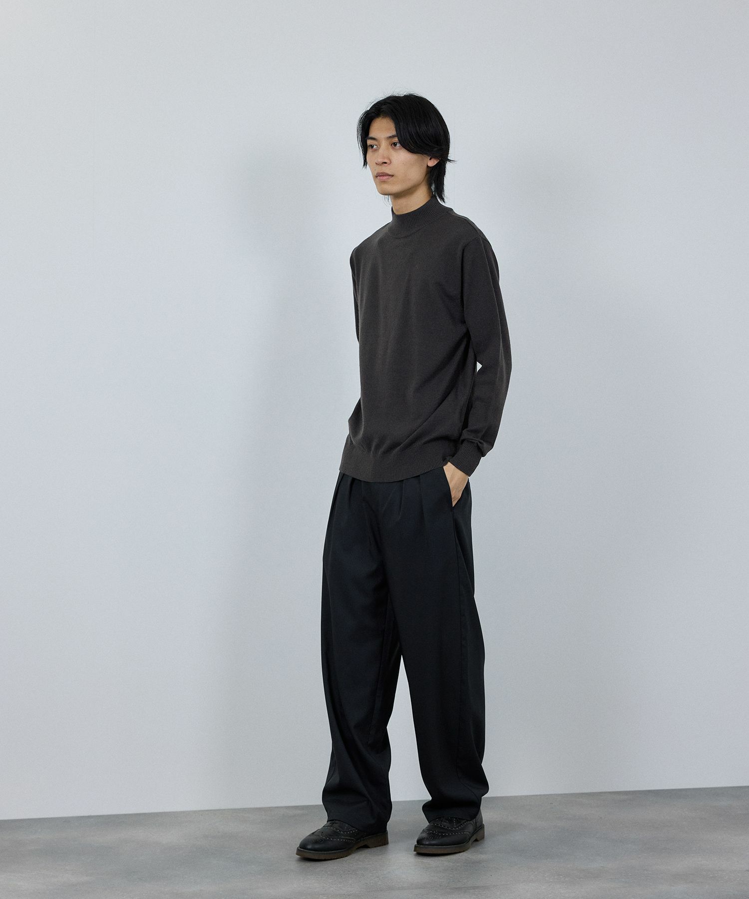 [期間限定価格]NAVY 素肌ニット ハイネック メンズ