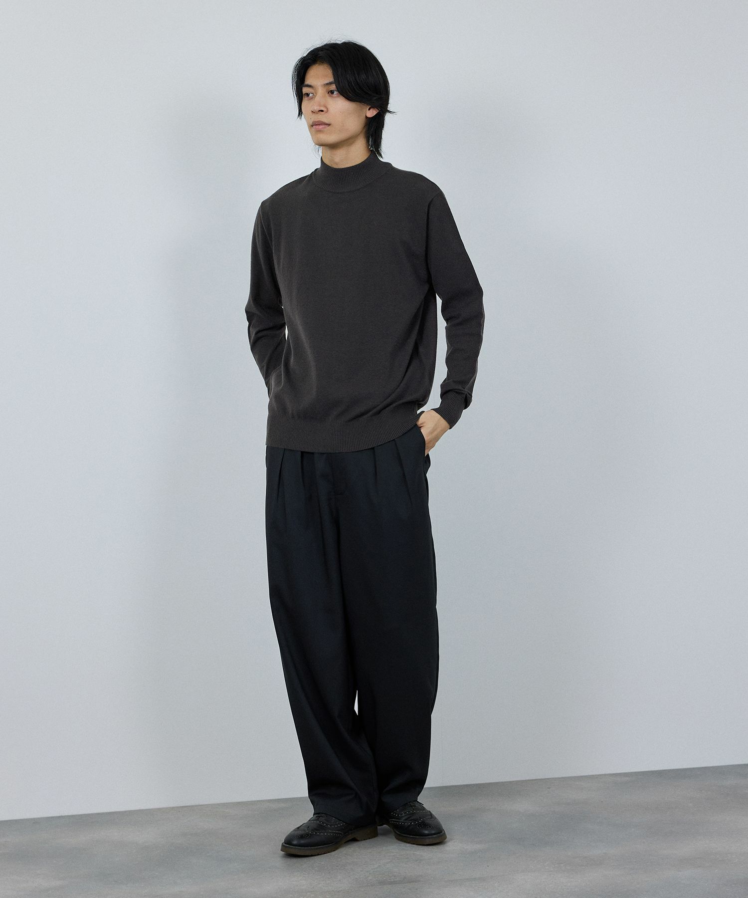 [期間限定価格]NAVY 素肌ニット ハイネック メンズ