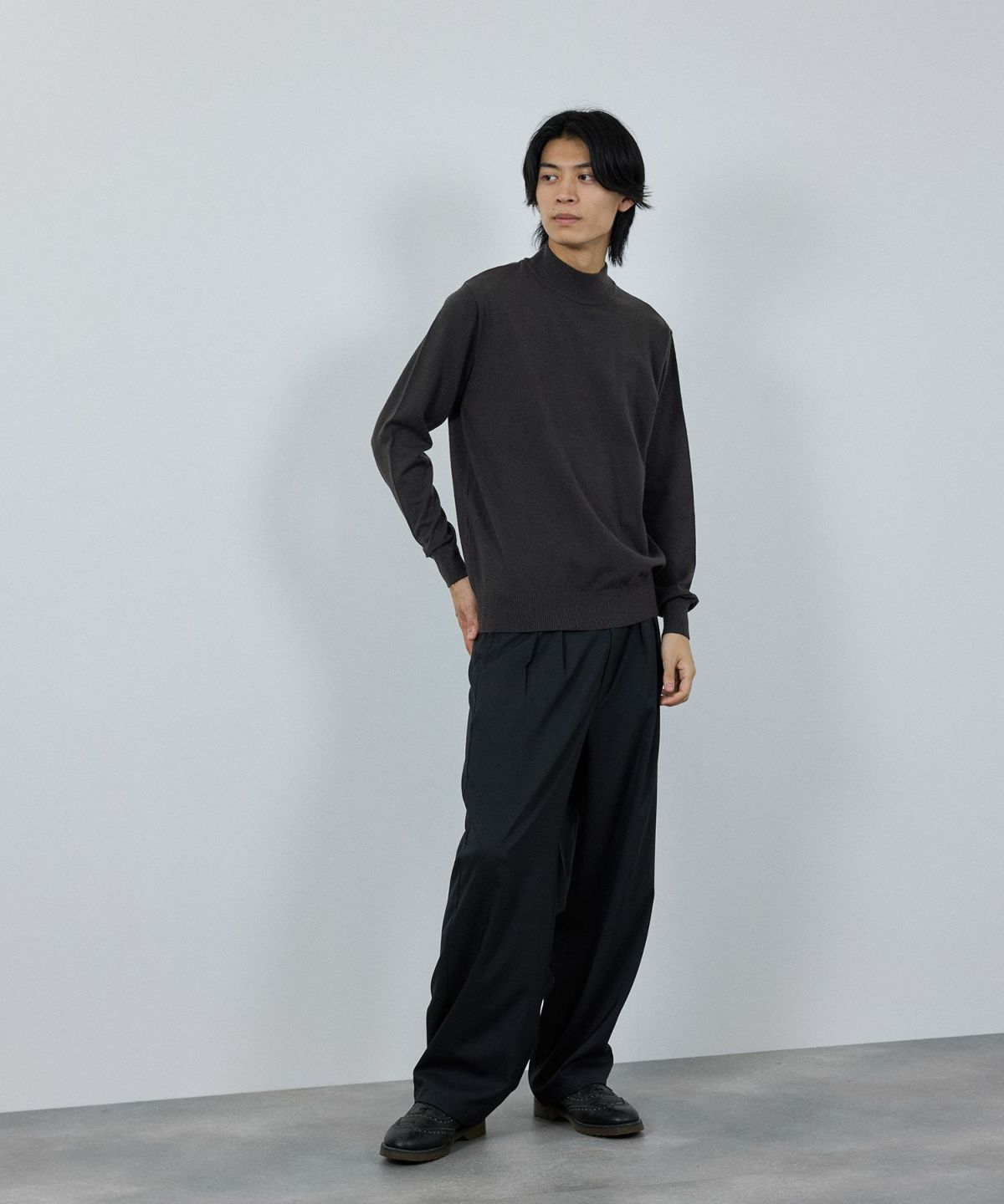 [期間限定価格]NAVY 素肌ニット ハイネック メンズ