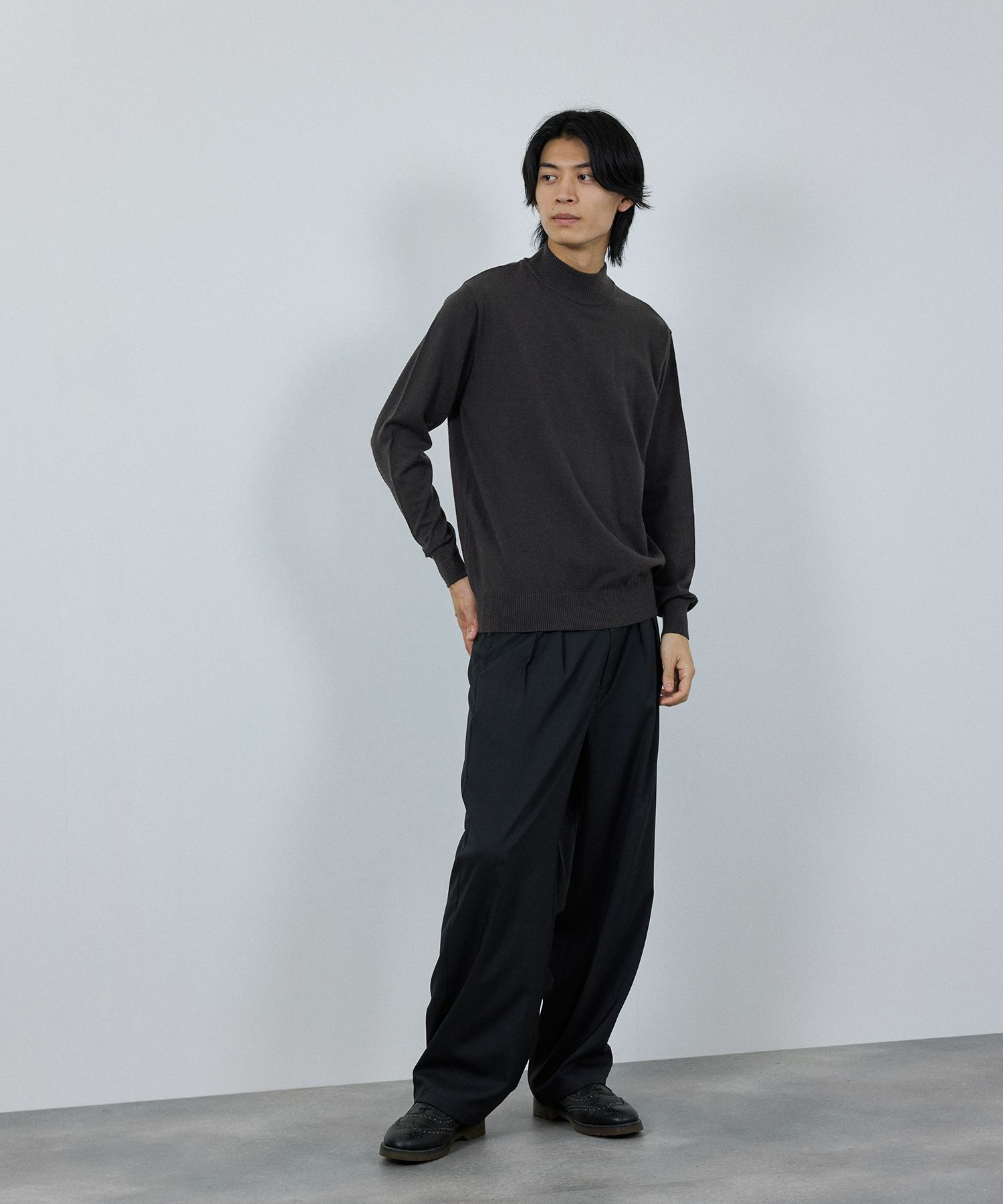 [期間限定価格]NAVY 素肌ニット ハイネック メンズ