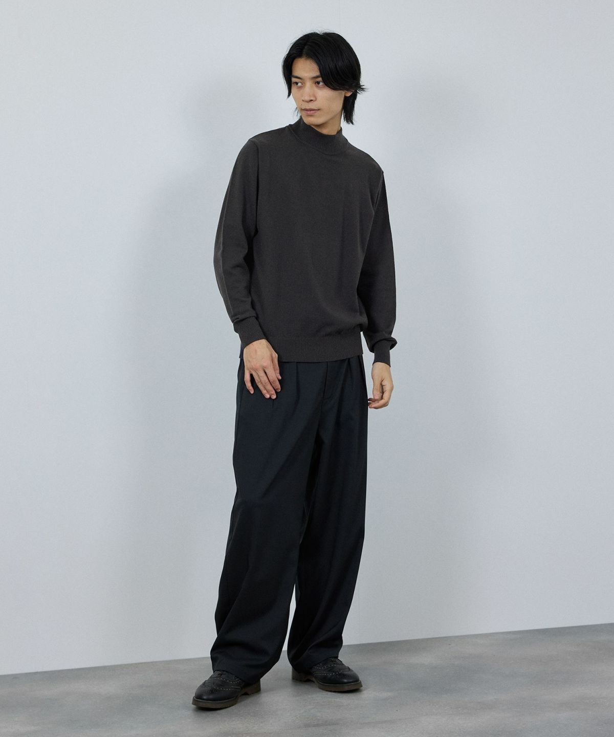 [期間限定価格]NAVY 素肌ニット ハイネック メンズ