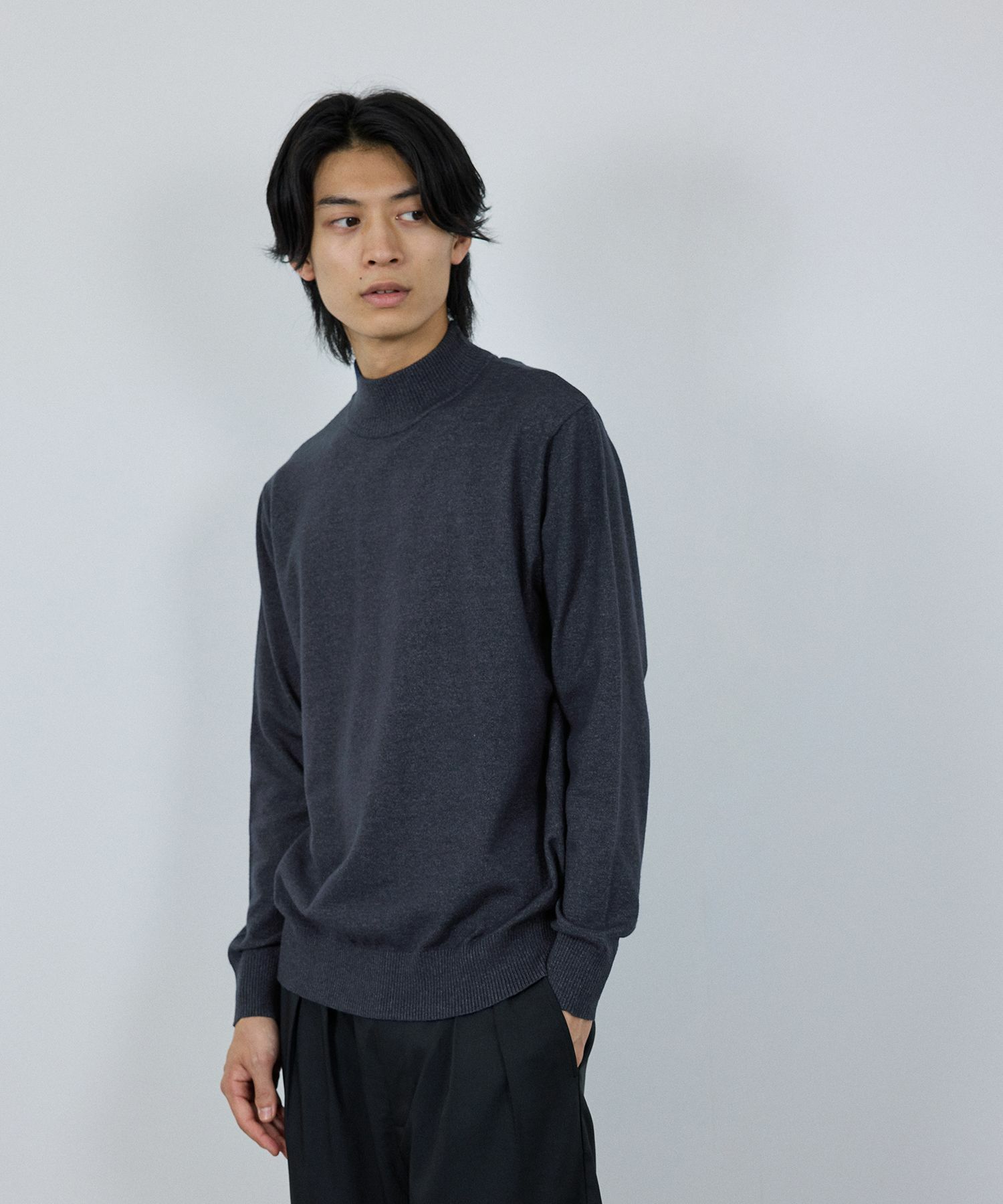 NAVY  素肌ニット ハイネック メンズ商品画像-17
