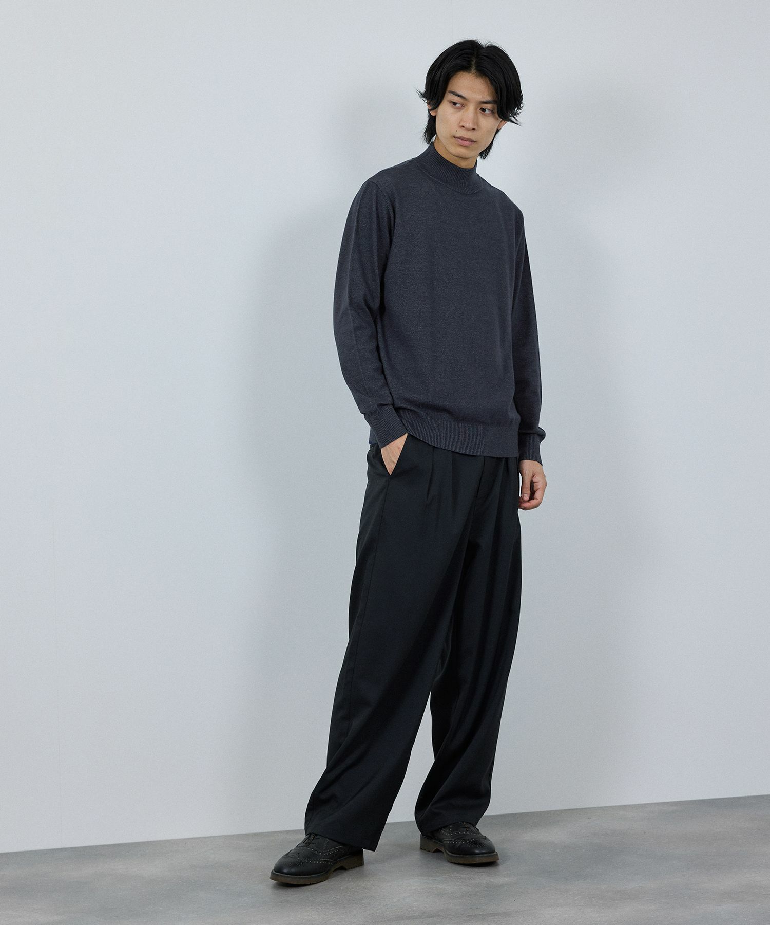 [期間限定価格]NAVY 素肌ニット ハイネック メンズ