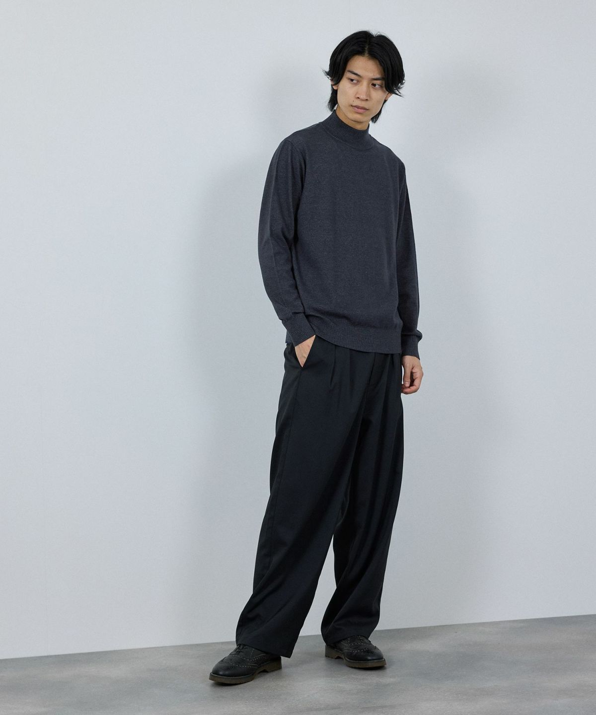 [期間限定価格]NAVY 素肌ニット ハイネック メンズ