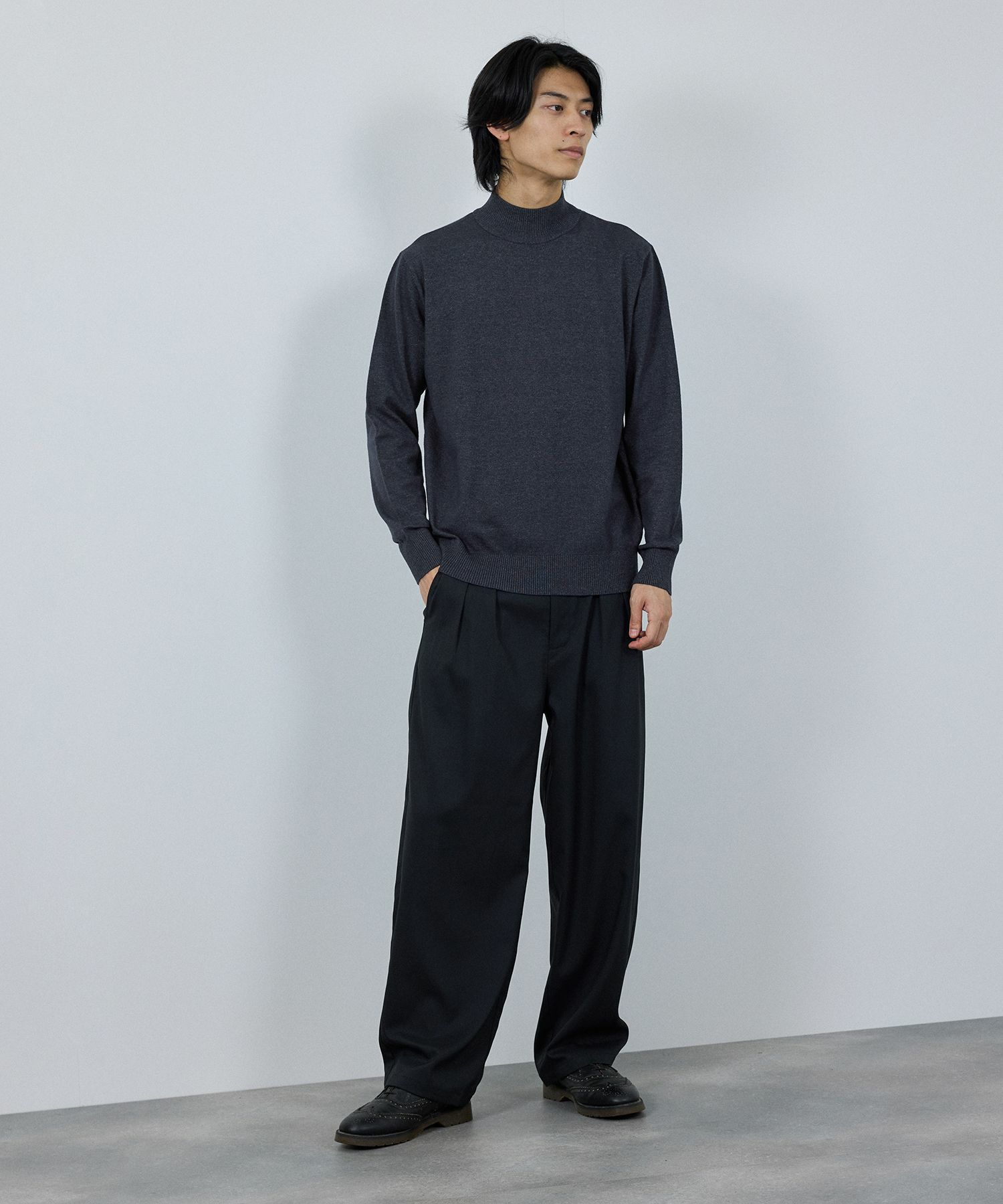 NAVY  素肌ニット ハイネック メンズ商品画像-20