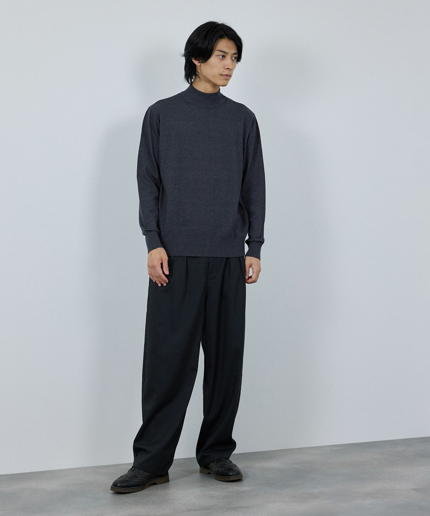 [期間限定価格]NAVY 素肌ニット ハイネック メンズ