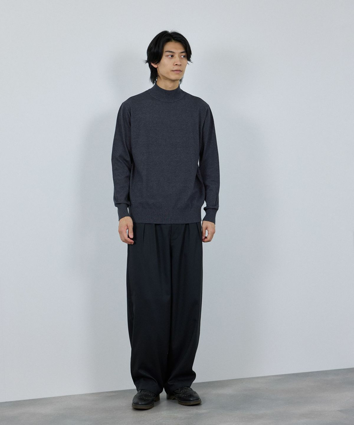 [期間限定価格]NAVY 素肌ニット ハイネック メンズ