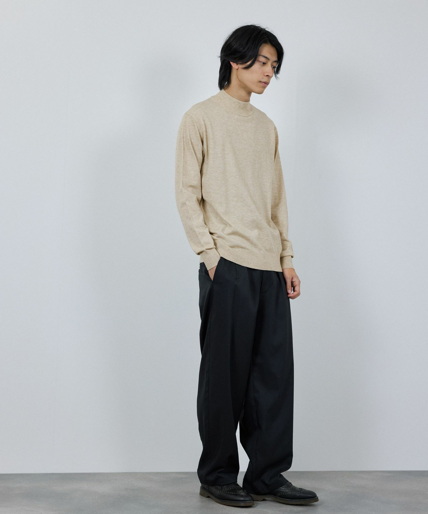 [期間限定価格]NAVY 素肌ニット ハイネック メンズ