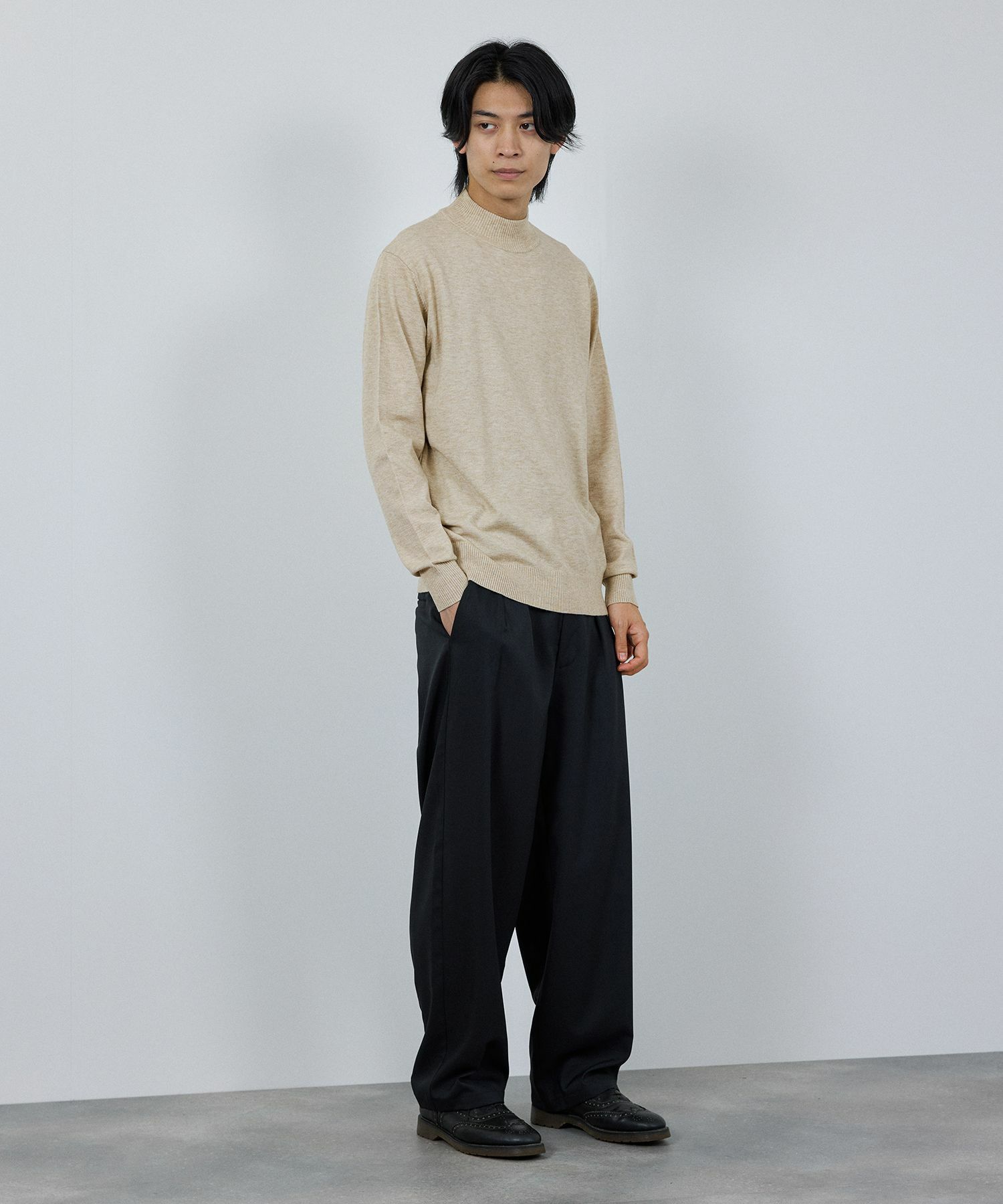 [期間限定価格]NAVY 素肌ニット ハイネック メンズ
