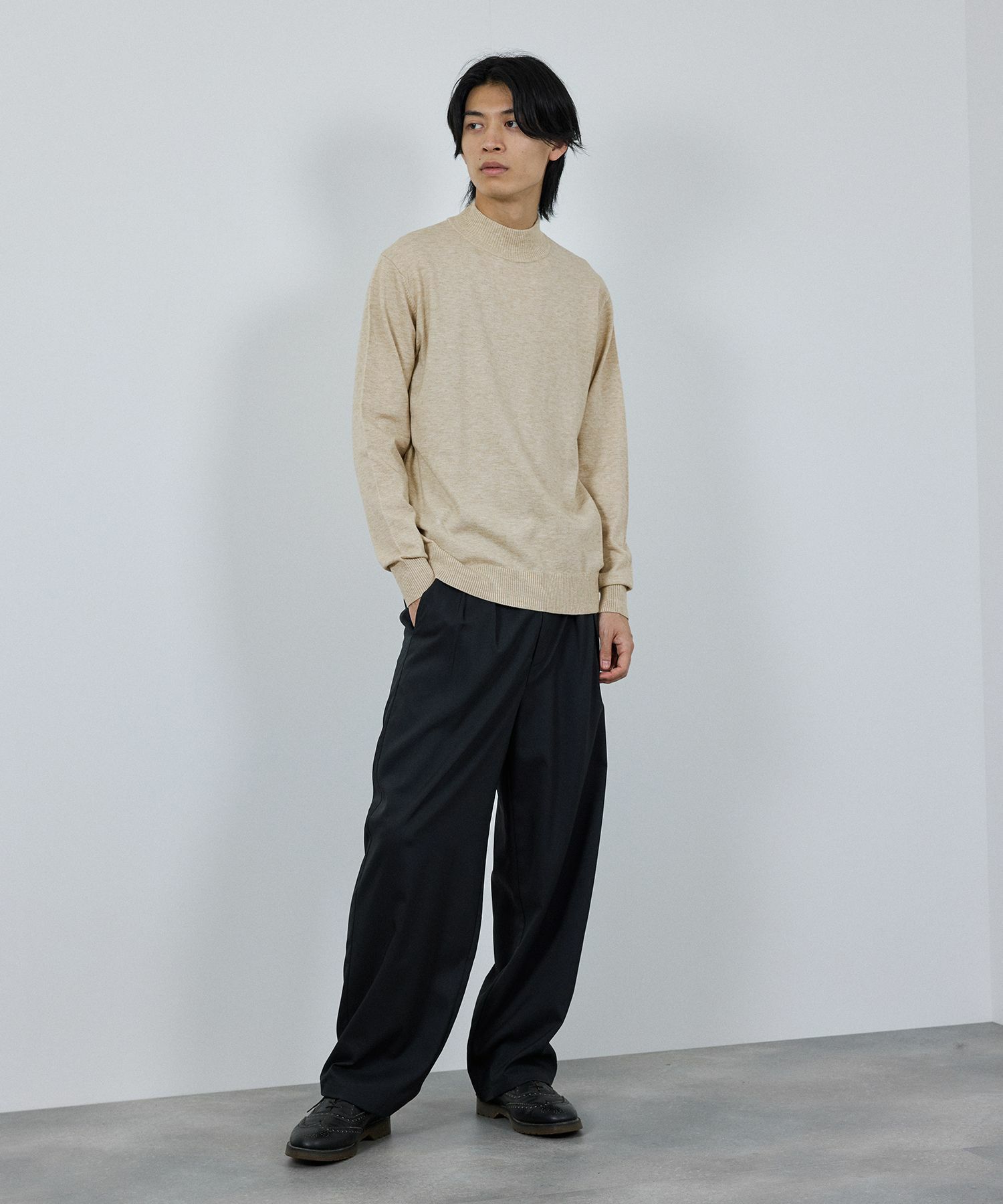 [期間限定価格]NAVY 素肌ニット ハイネック メンズ