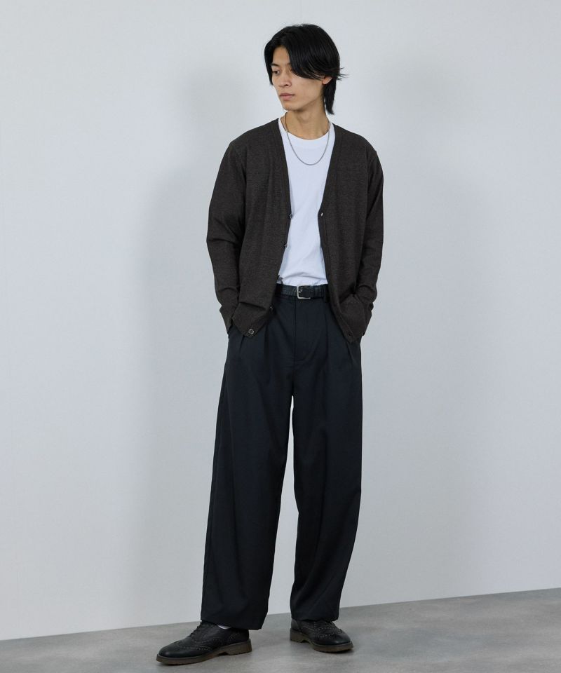 NAVY  素肌ニット Vネックカーディガン メンズ商品画像-8