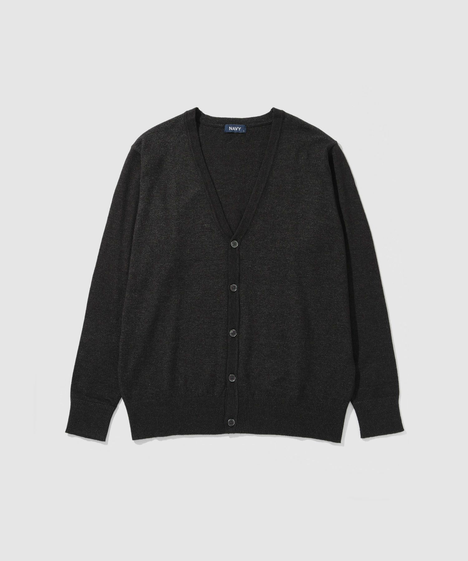 NAVY  素肌ニット Vネックカーディガン メンズ商品画像-22