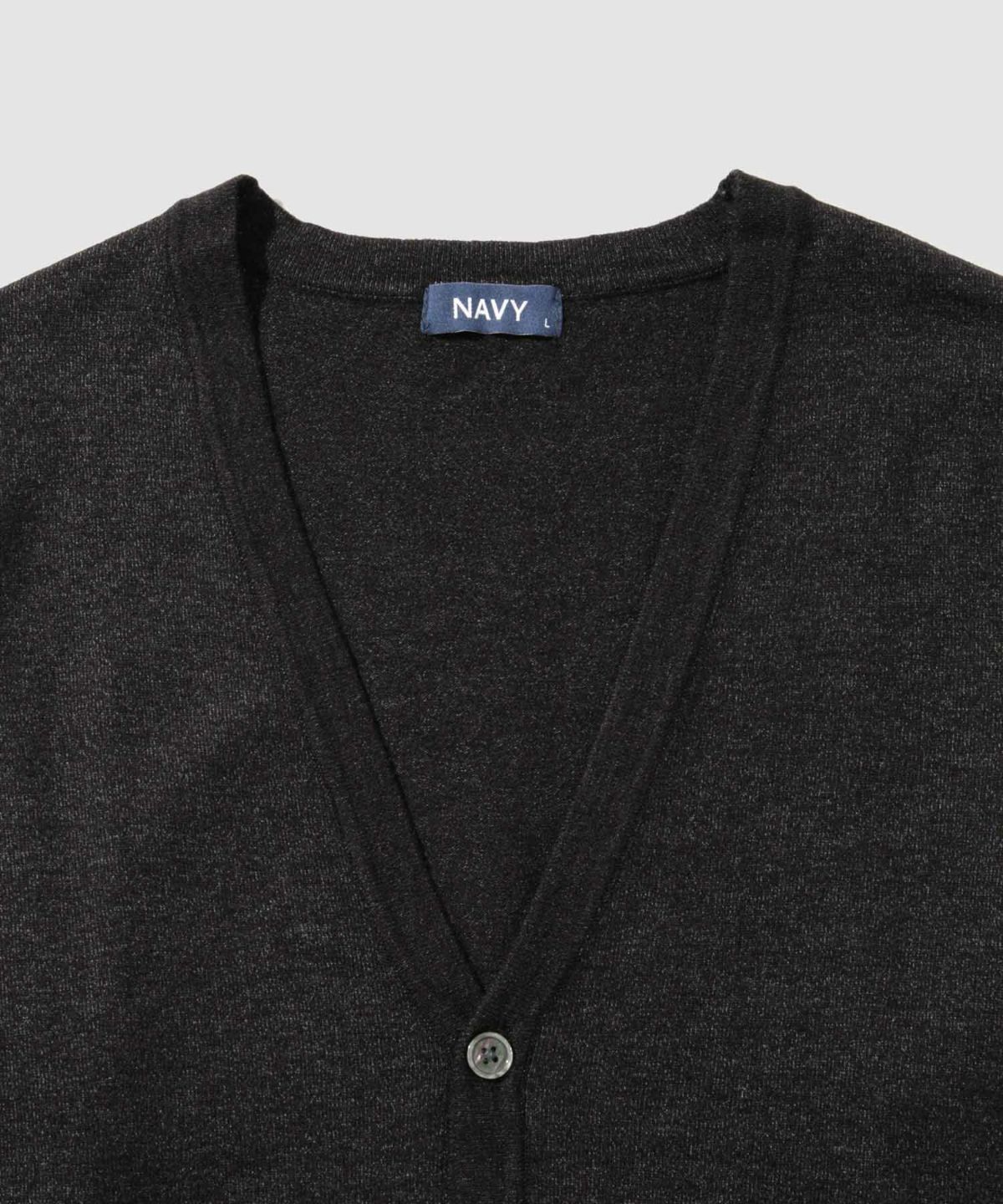 [期間限定価格]NAVY 素肌ニット Vネックカーディガン メンズ