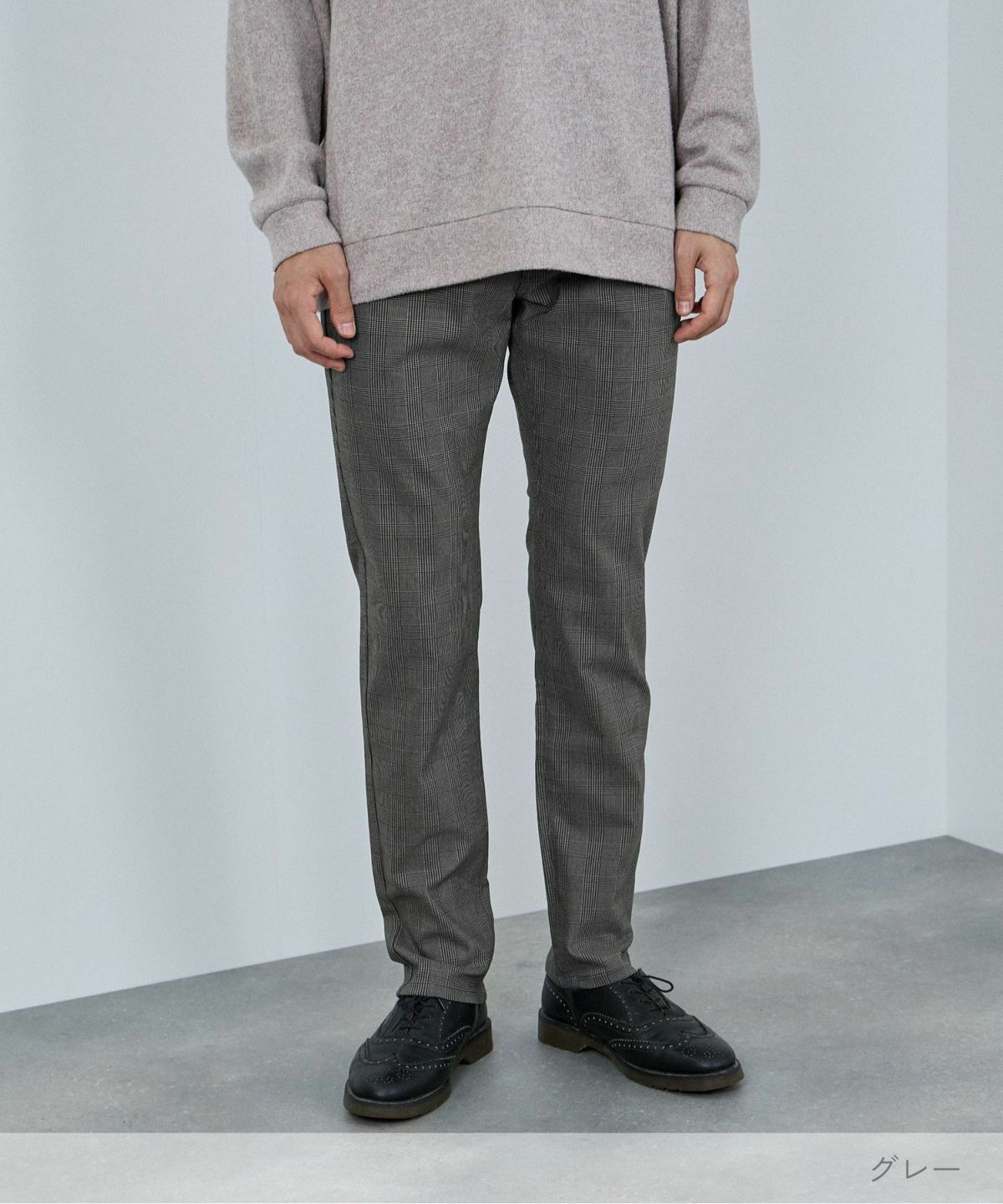 NAVY MAC HEAT 裏起毛ストレートパンツ メンズ