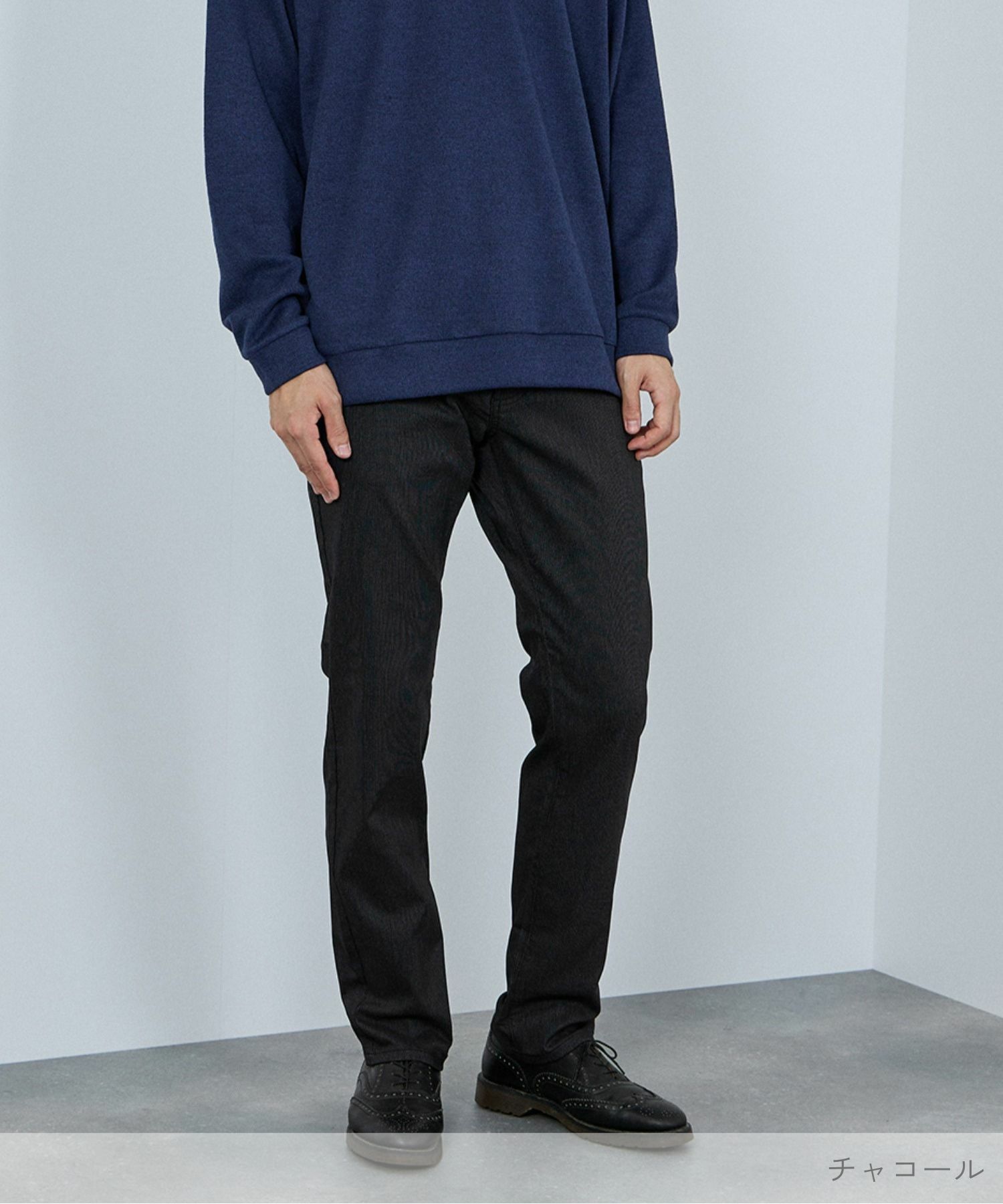 [値下げ]NAVY  MAC HEAT 裏起毛ストレートパンツ メンズ商品画像-2