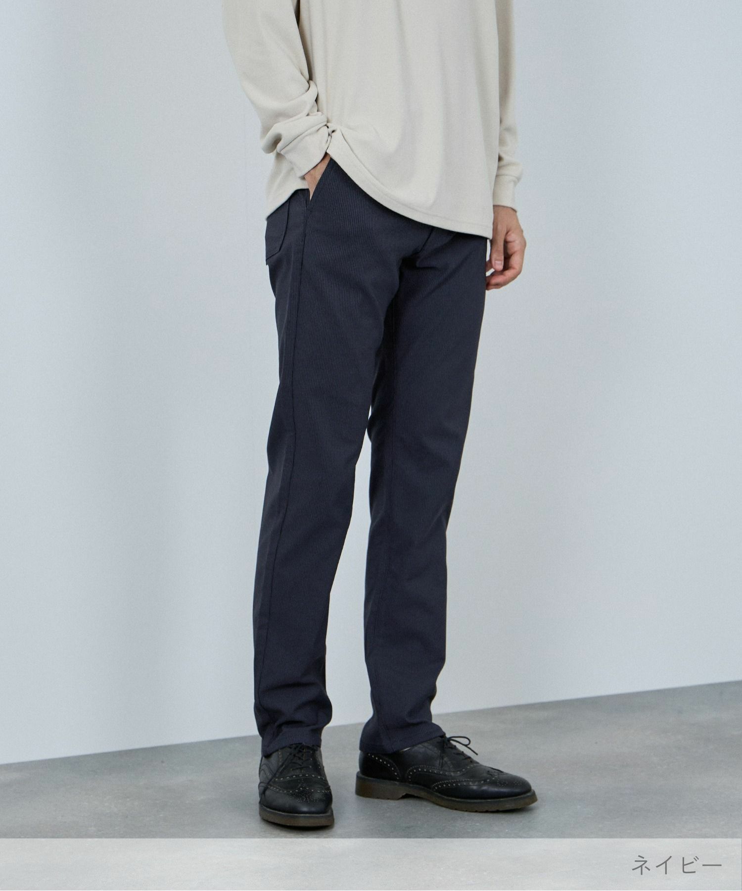 [値下げ]NAVY  MAC HEAT 裏起毛ストレートパンツ メンズ商品画像-4