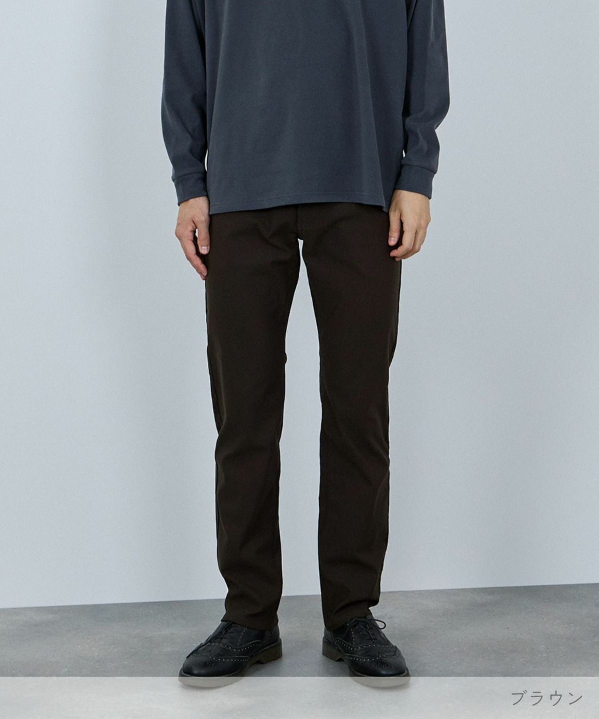 NAVY MAC HEAT 裏起毛ストレートパンツ メンズ