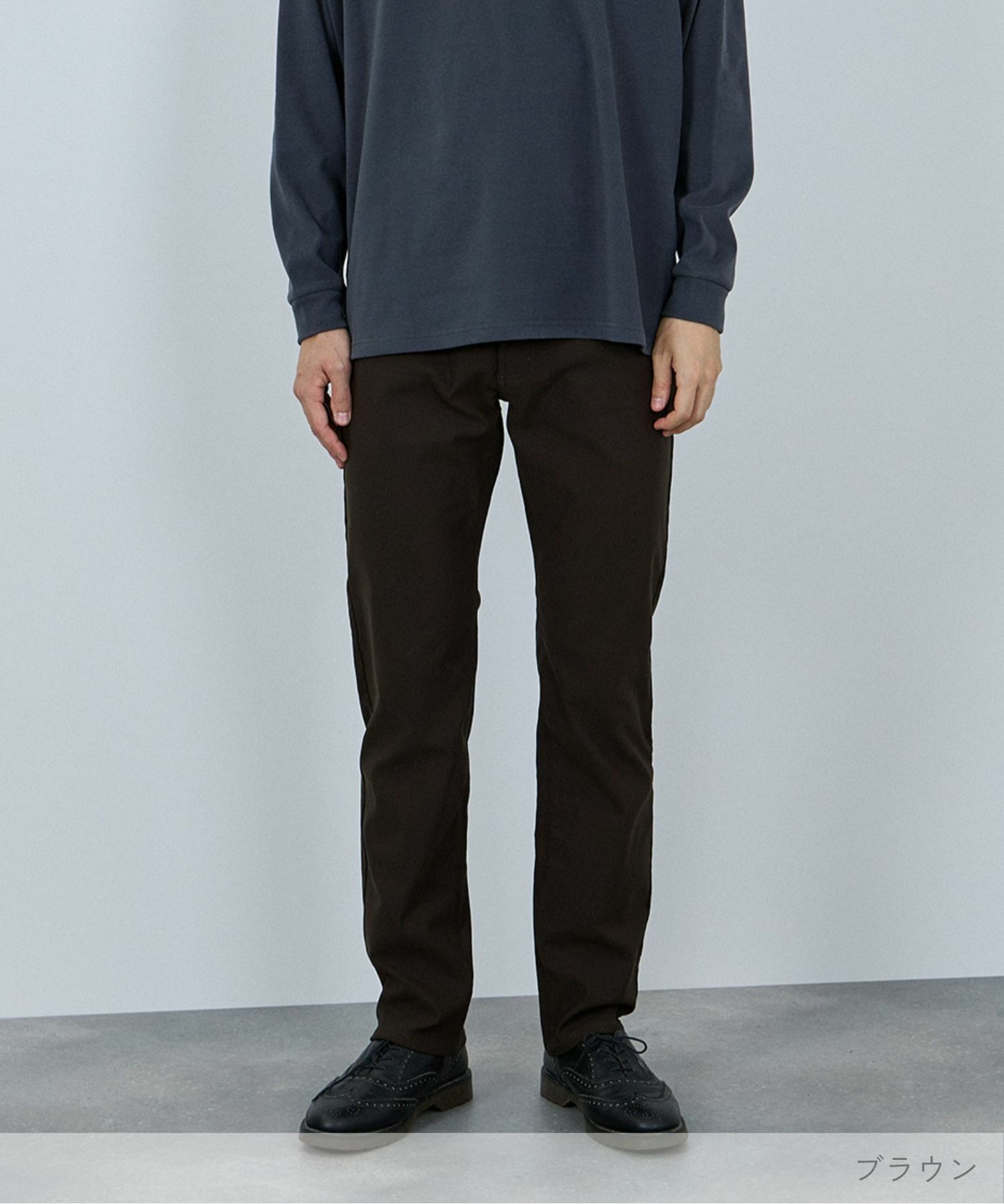 NAVY MAC HEAT 裏起毛ストレートパンツ メンズ