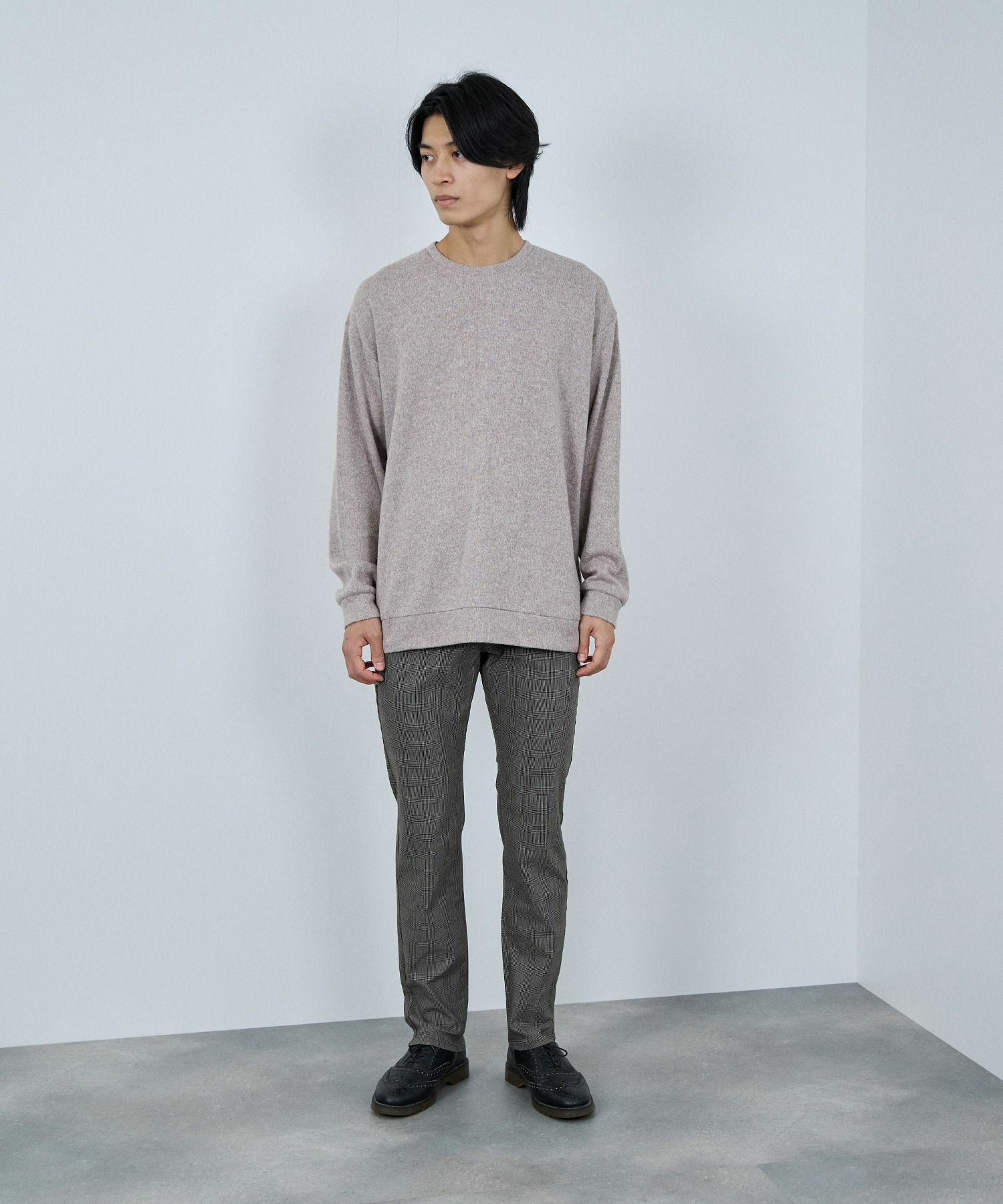 NAVY MAC HEAT 裏起毛ストレートパンツ メンズ