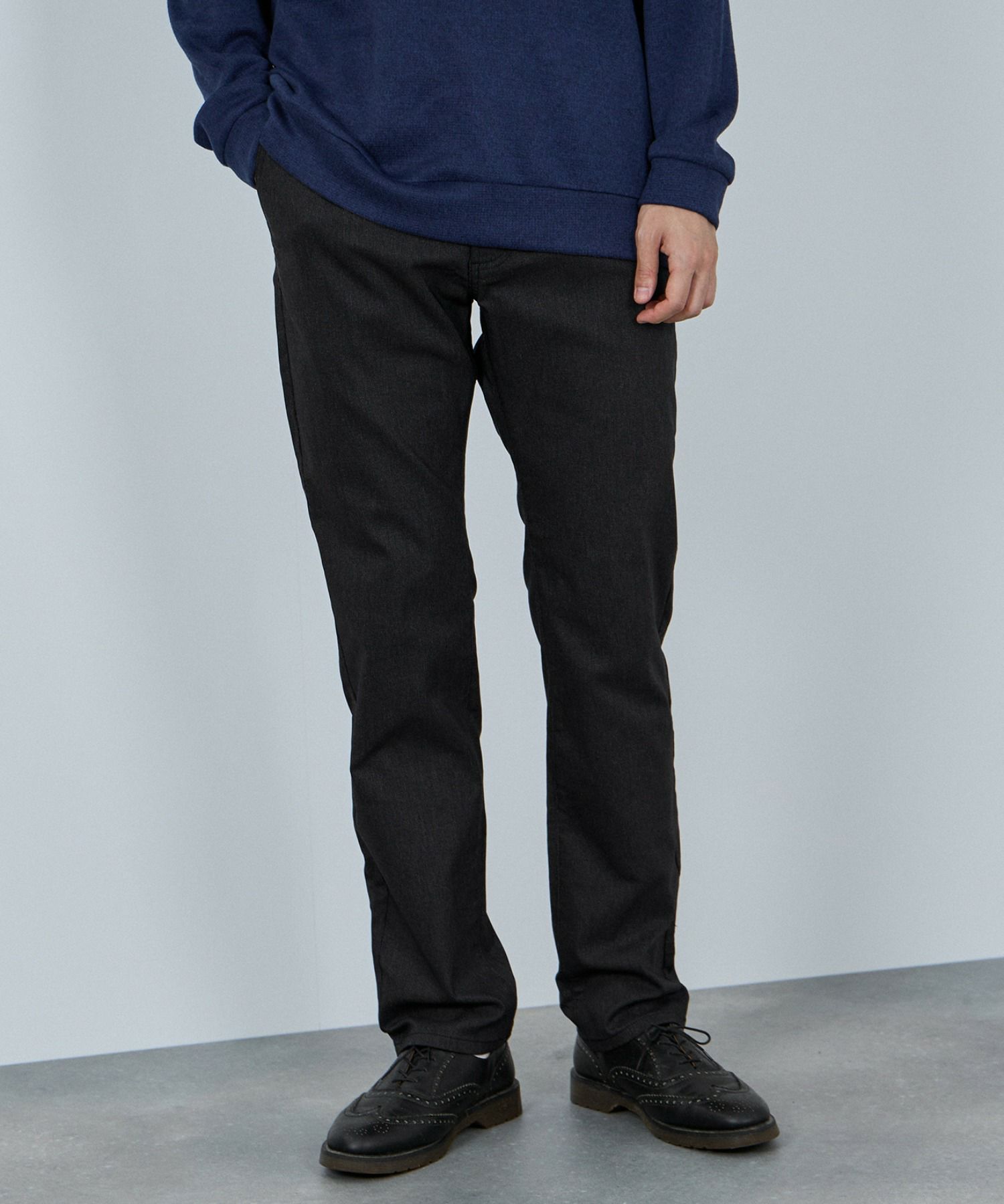 NAVY MAC HEAT 裏起毛ストレートパンツ メンズ