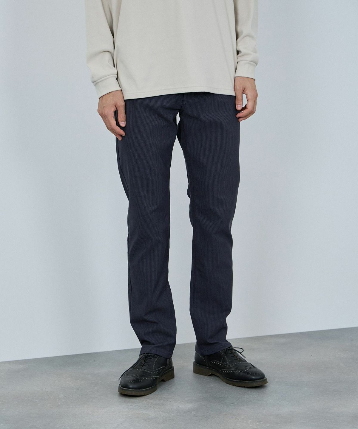 NAVY MAC HEAT 裏起毛ストレートパンツ メンズ