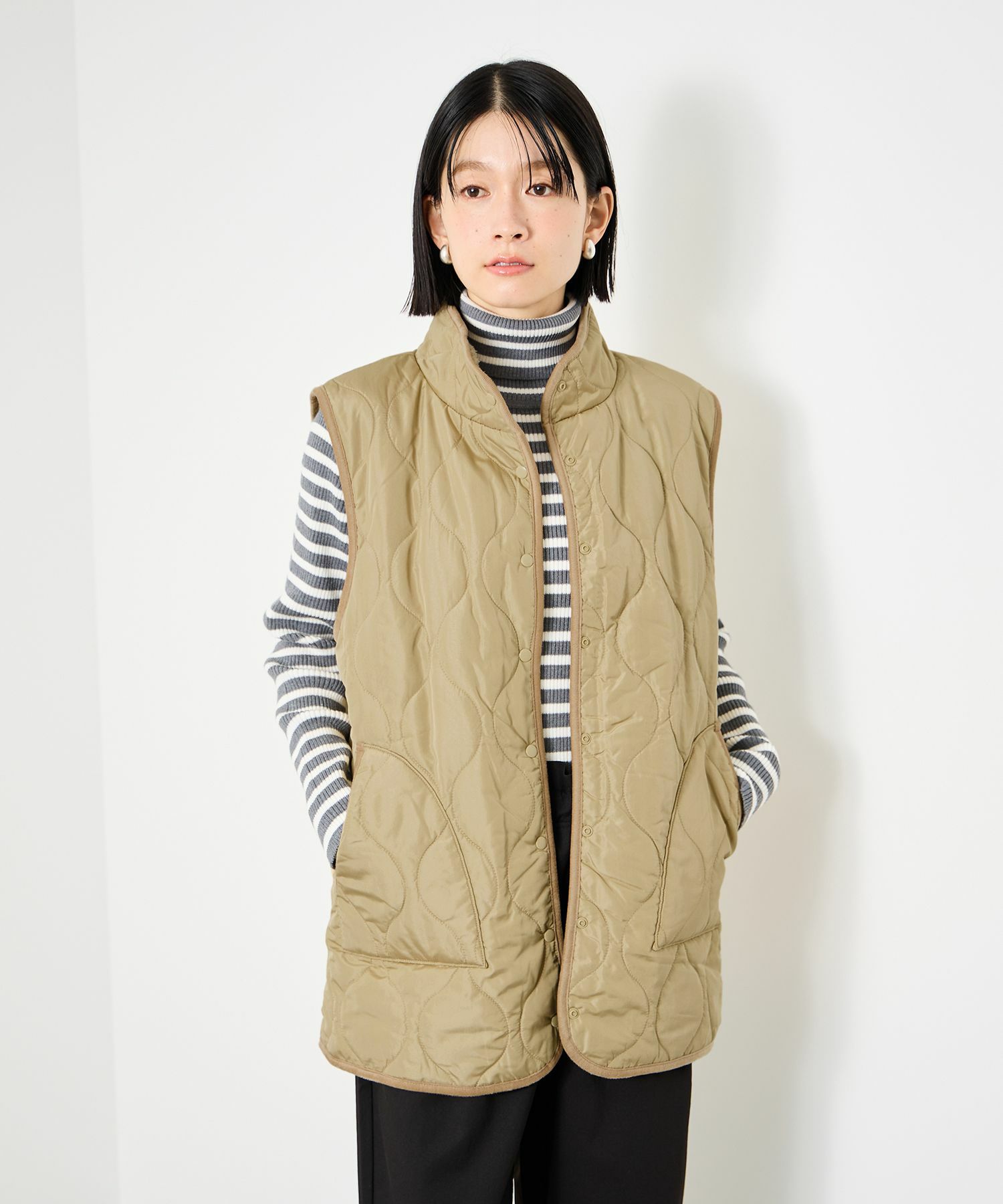 [最終さらに50%OFF]Idnes  リバーシブルキルトベスト レディース商品画像-2