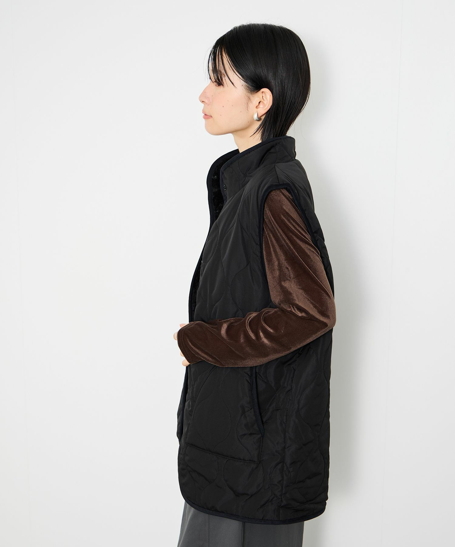 [最終さらに50%OFF]Idnes  リバーシブルキルトベスト レディース商品画像-5