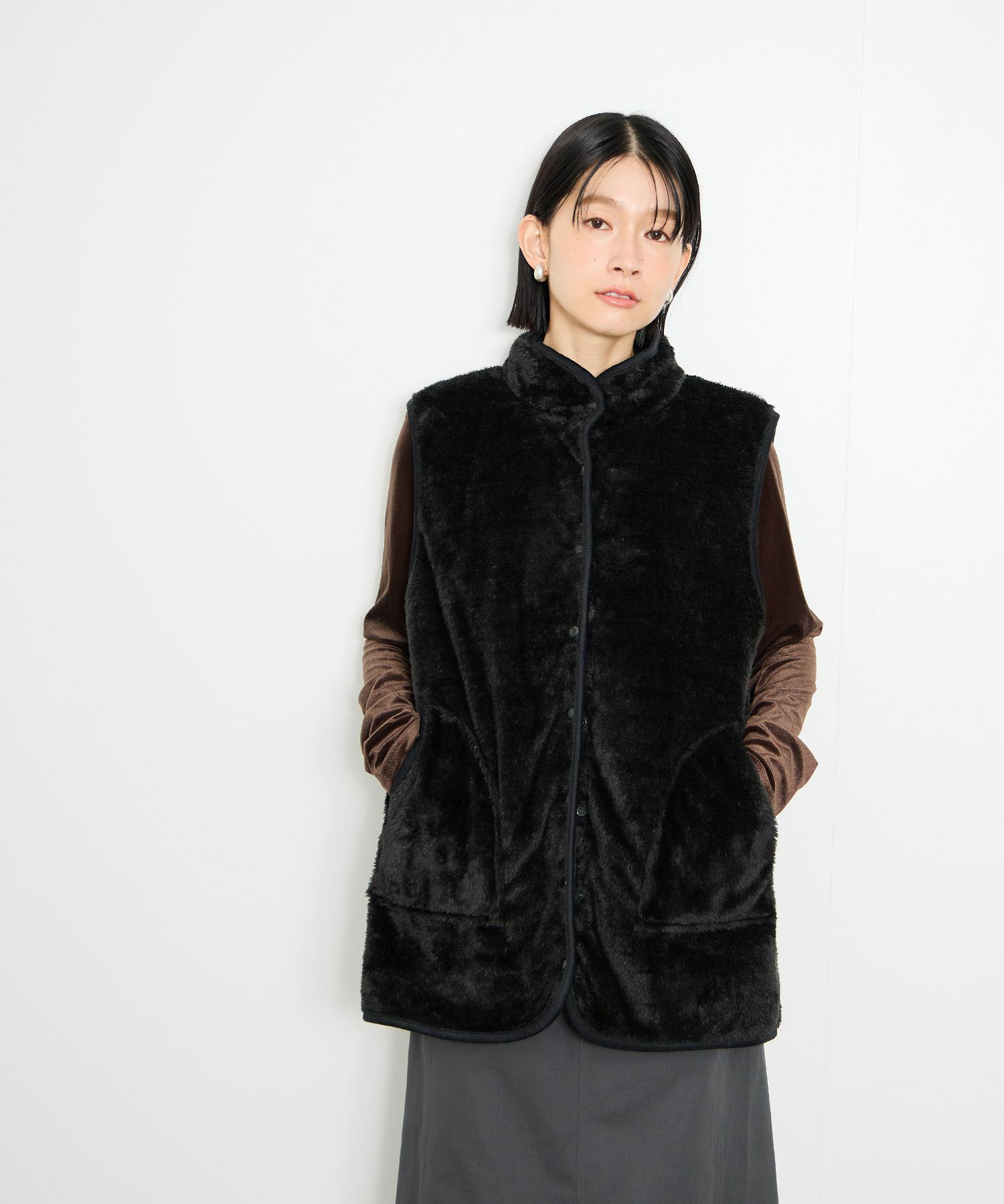 [値下げ]Idnes  リバーシブルキルトベスト レディース商品画像-9