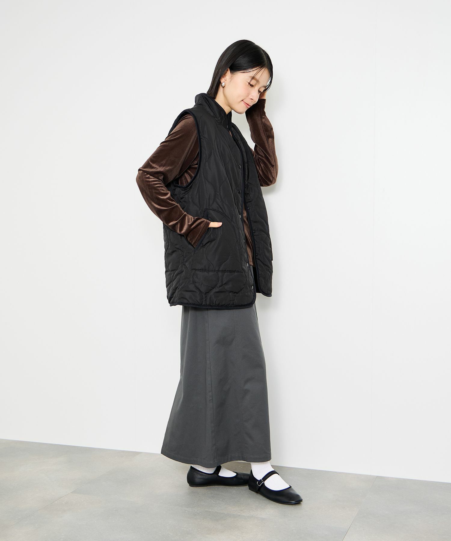 [値下げ]Idnes  リバーシブルキルトベスト レディース商品画像-11