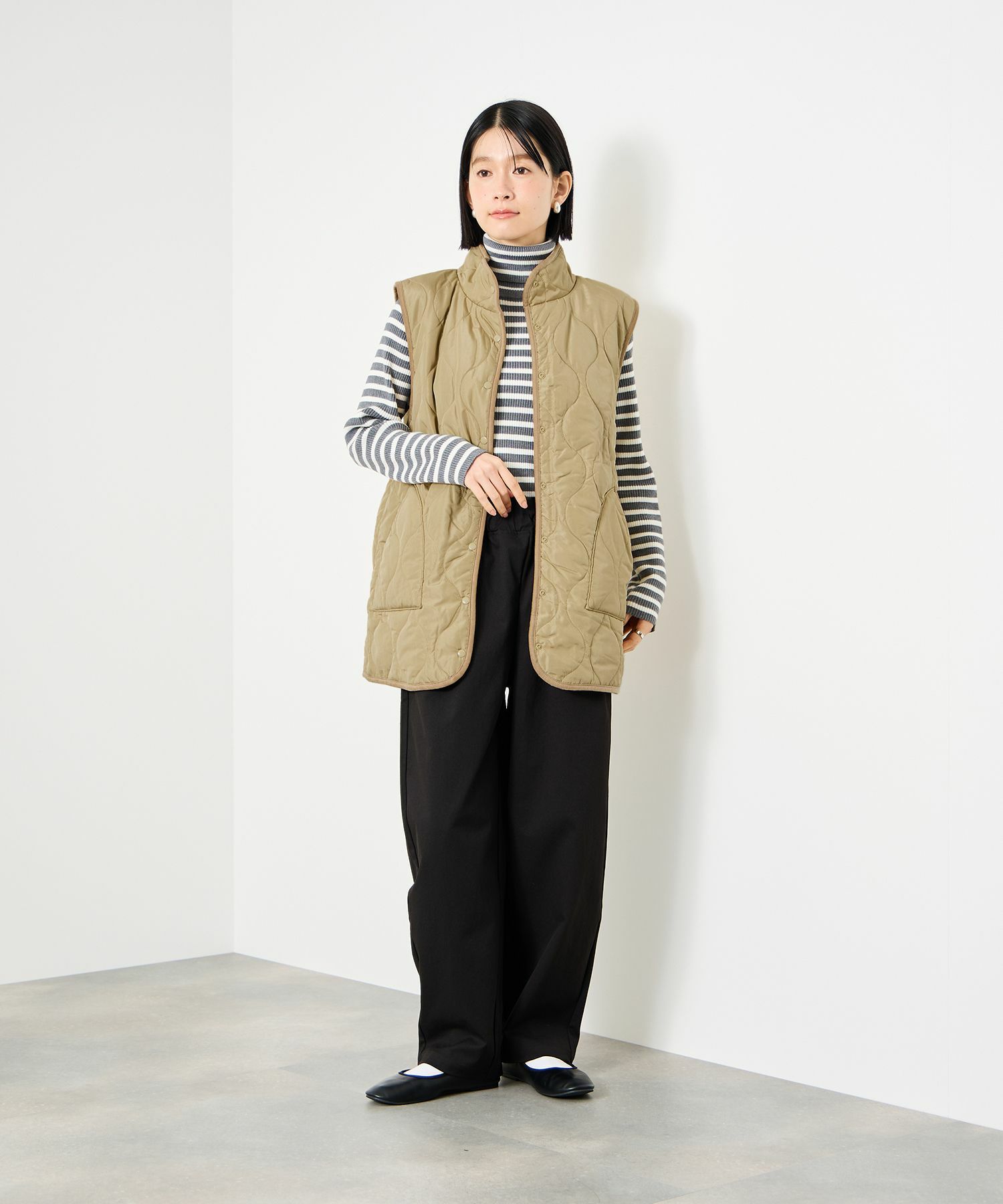 [最終さらに50%OFF]Idnes  リバーシブルキルトベスト レディース商品画像-13