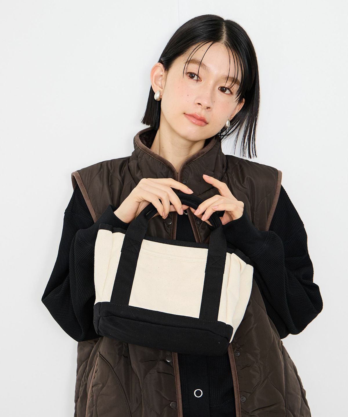 Idnes リバーシブルキルトベスト レディース