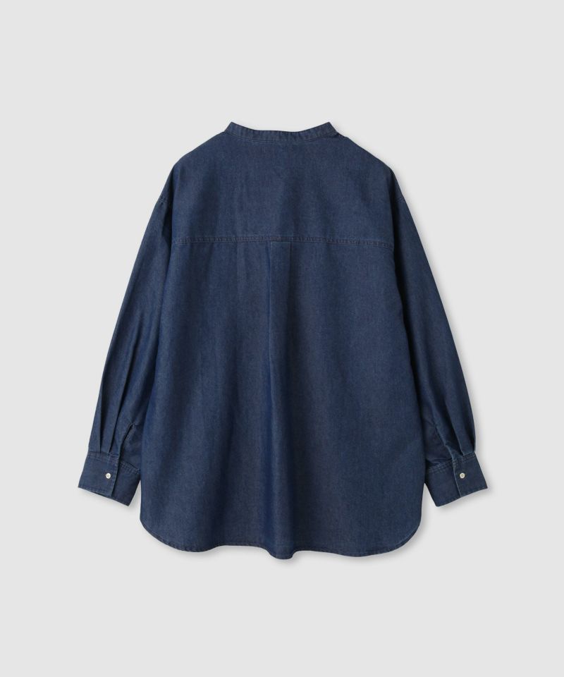 Idnes  デニムバンドカラーシャツ レディース商品画像-16