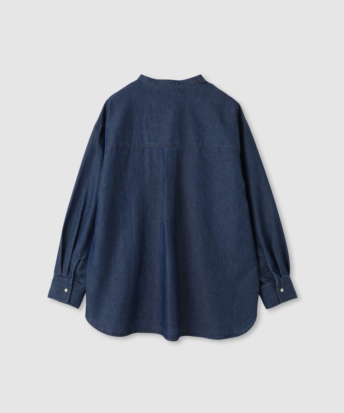 Idnes デニムバンドカラーシャツ レディース