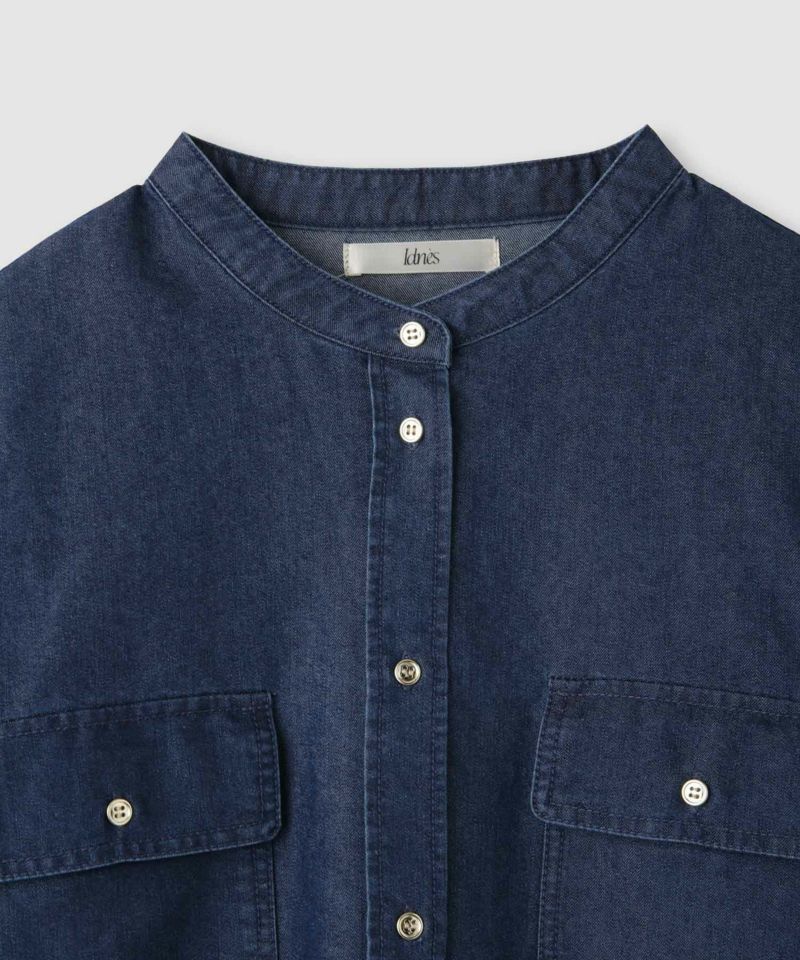 [値下げ]Idnes  デニムバンドカラーシャツ レディース商品画像-17