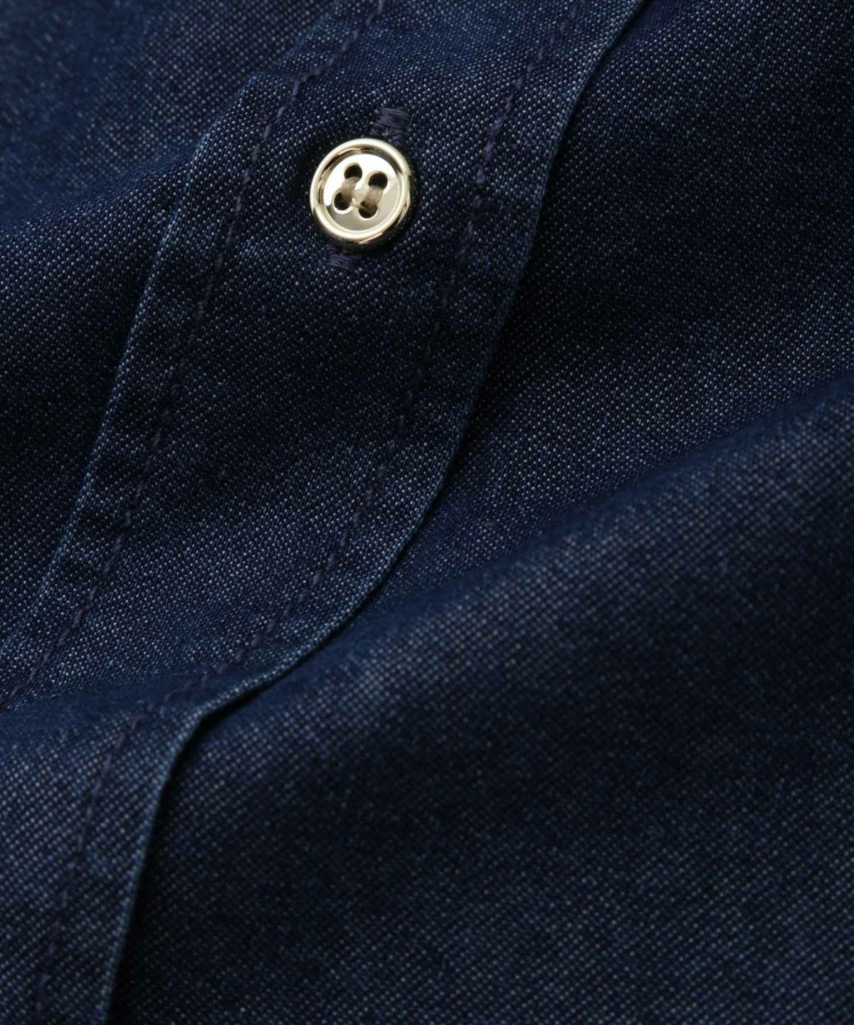 Idnes デニムバンドカラーシャツ レディース