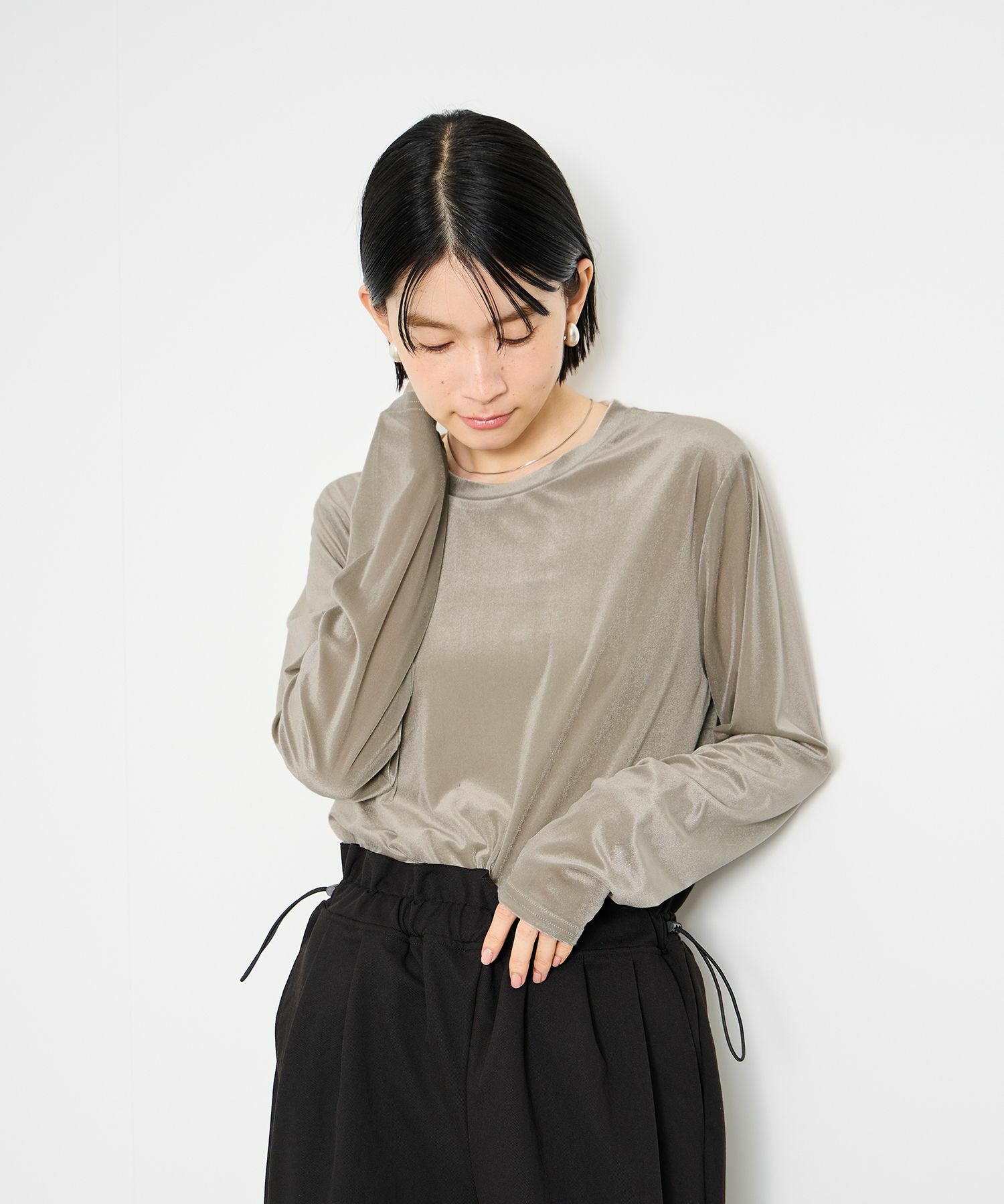 Idnes ベロアロングスリーブTシャツ レディース メール便 対応商品