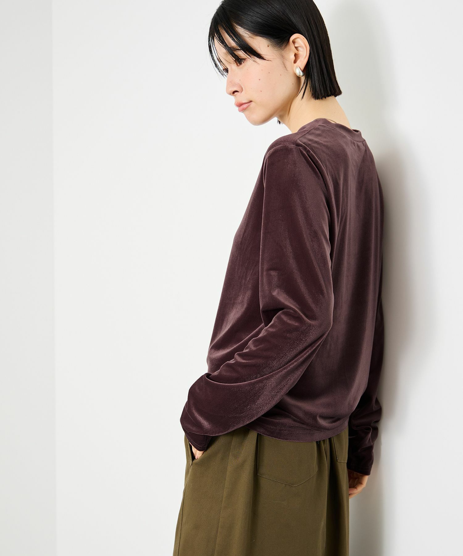Idnes ベロアロングスリーブTシャツ レディース メール便 対応商品