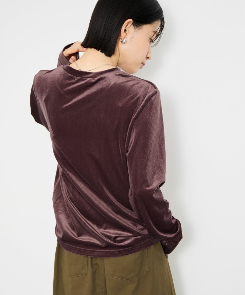 [値下げ]Idnes  ベロアロングスリーブTシャツ レディース メール便 対応商品商品画像-6