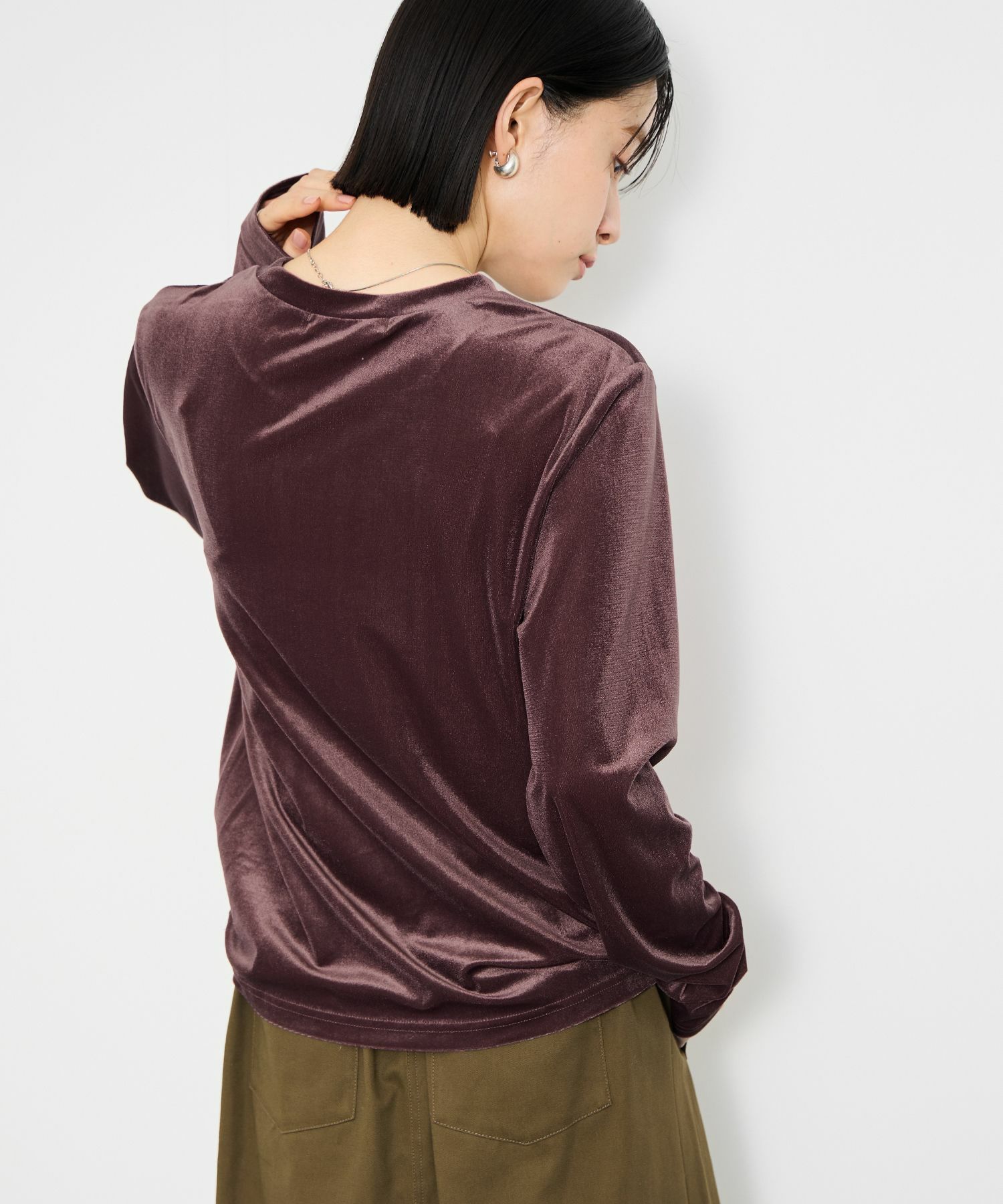 Idnes ベロアロングスリーブTシャツ レディース メール便 対応商品