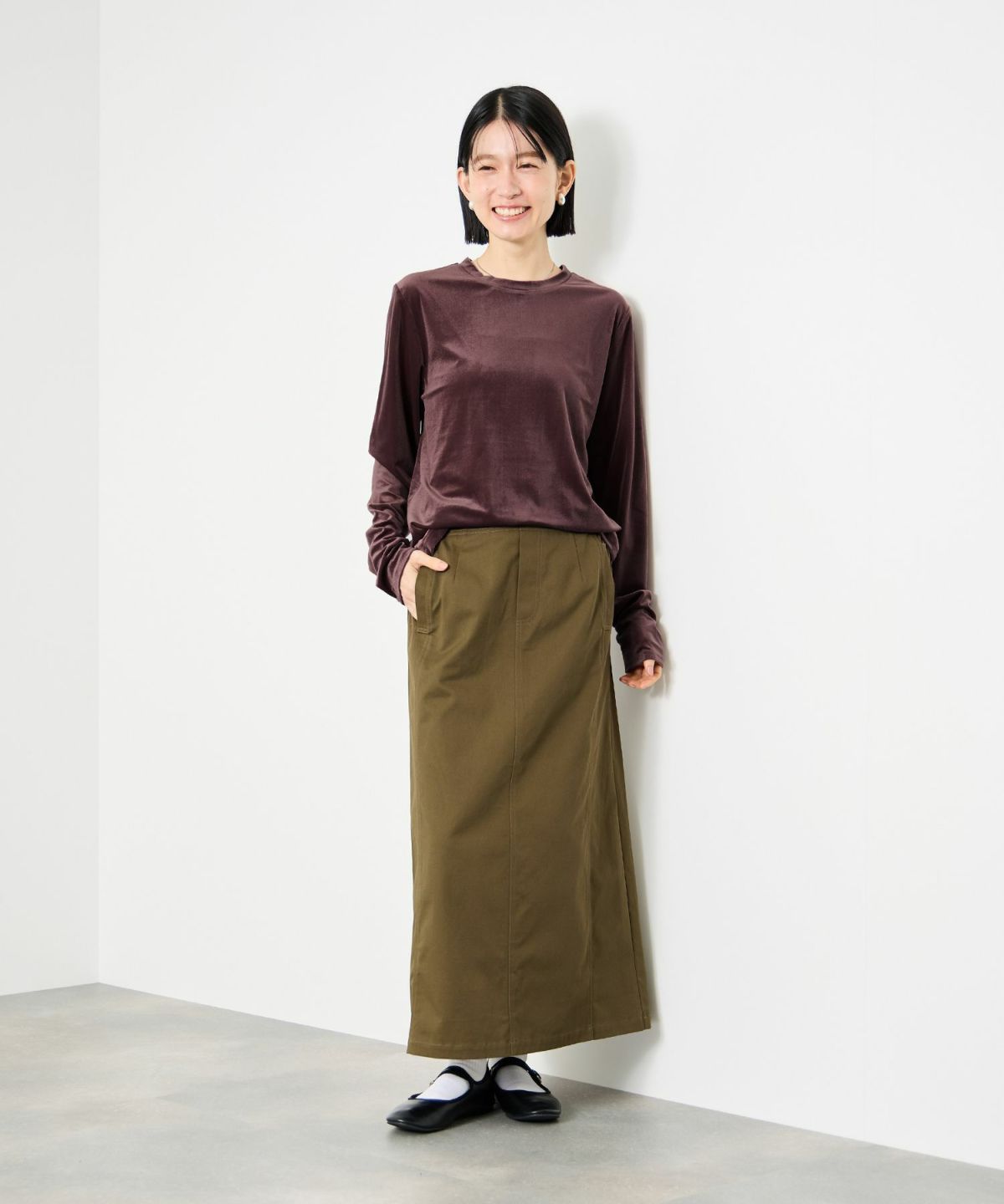 Idnes ベロアロングスリーブTシャツ レディース メール便 対応商品