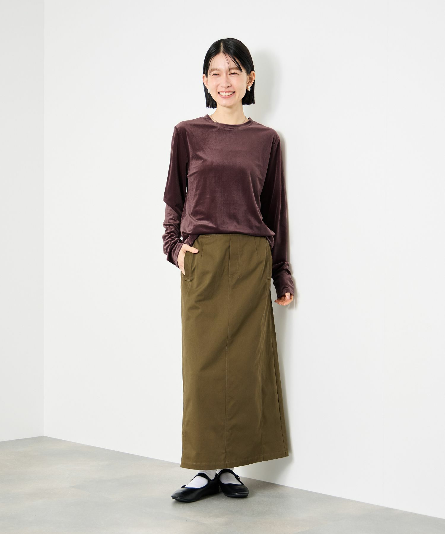 Idnes ベロアロングスリーブTシャツ レディース メール便 対応商品