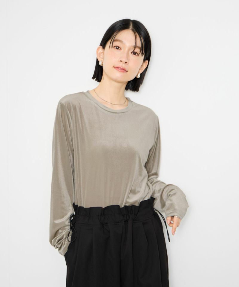 [値下げ]Idnes  ベロアロングスリーブTシャツ レディース メール便 対応商品商品画像-9