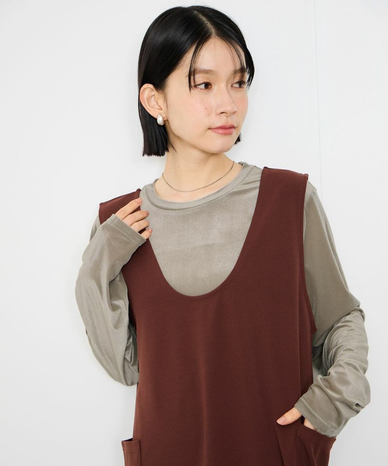 [値下げ]Idnes  ベロアロングスリーブTシャツ レディース メール便 対応商品商品画像-10