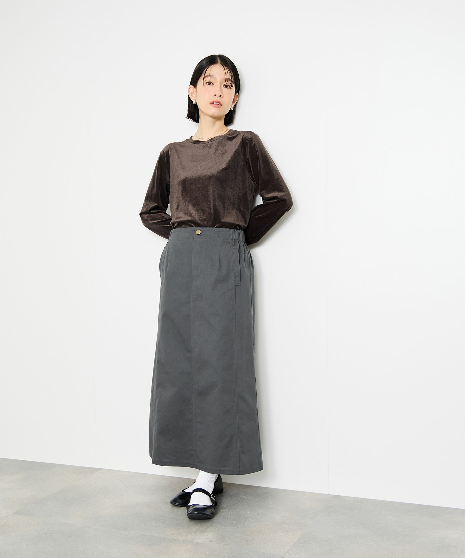 [値下げ]Idnes  ベロアロングスリーブTシャツ レディース メール便 対応商品商品サムネイル-15